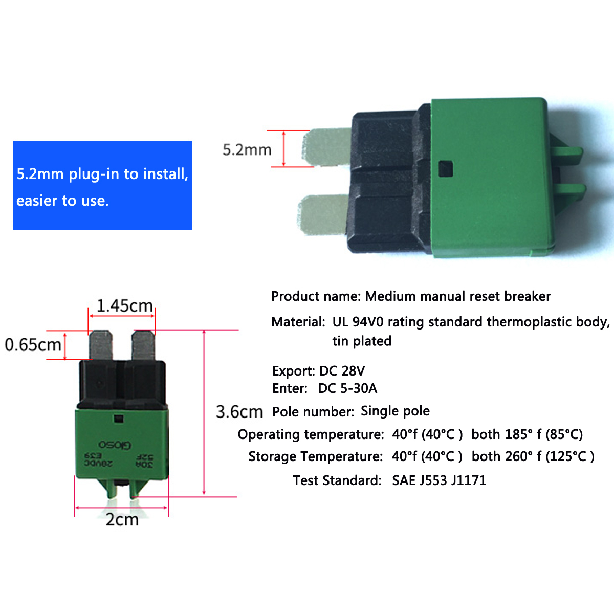 DC-28V-5-30A-Manual-Reset-Circuit-Breaker-Blade-Fuse-For-Car-Boat-Marine-Rally-Truck-1229960