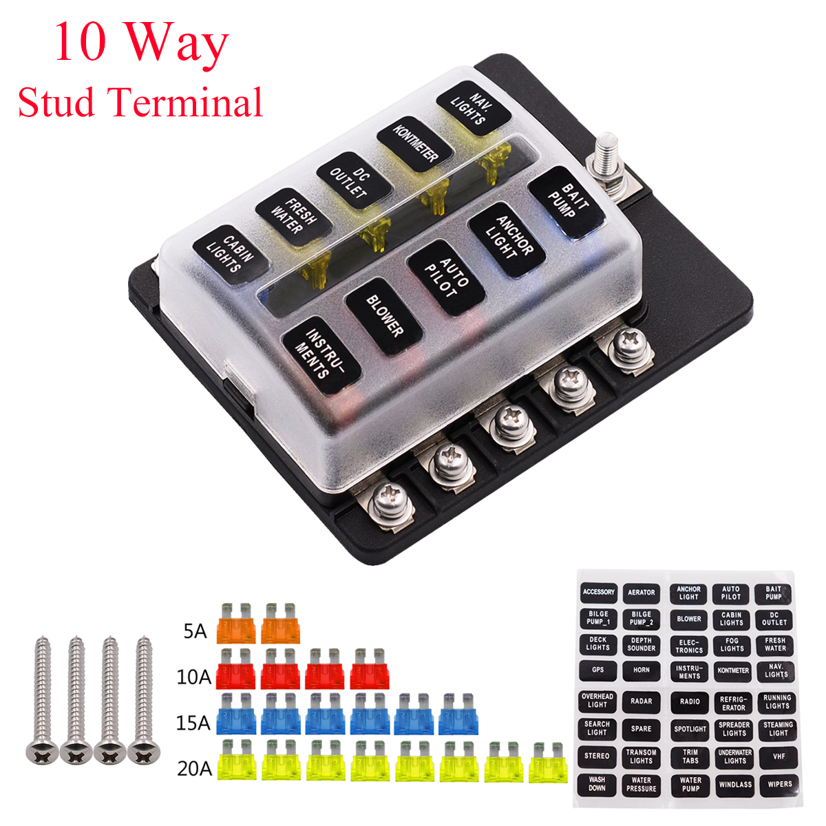 iMarstrade-10-Way-Fuse-Box-12V-32V-Circuit-Standard-Blade-Block-Holder-Kit-Car-Caravan-1185148