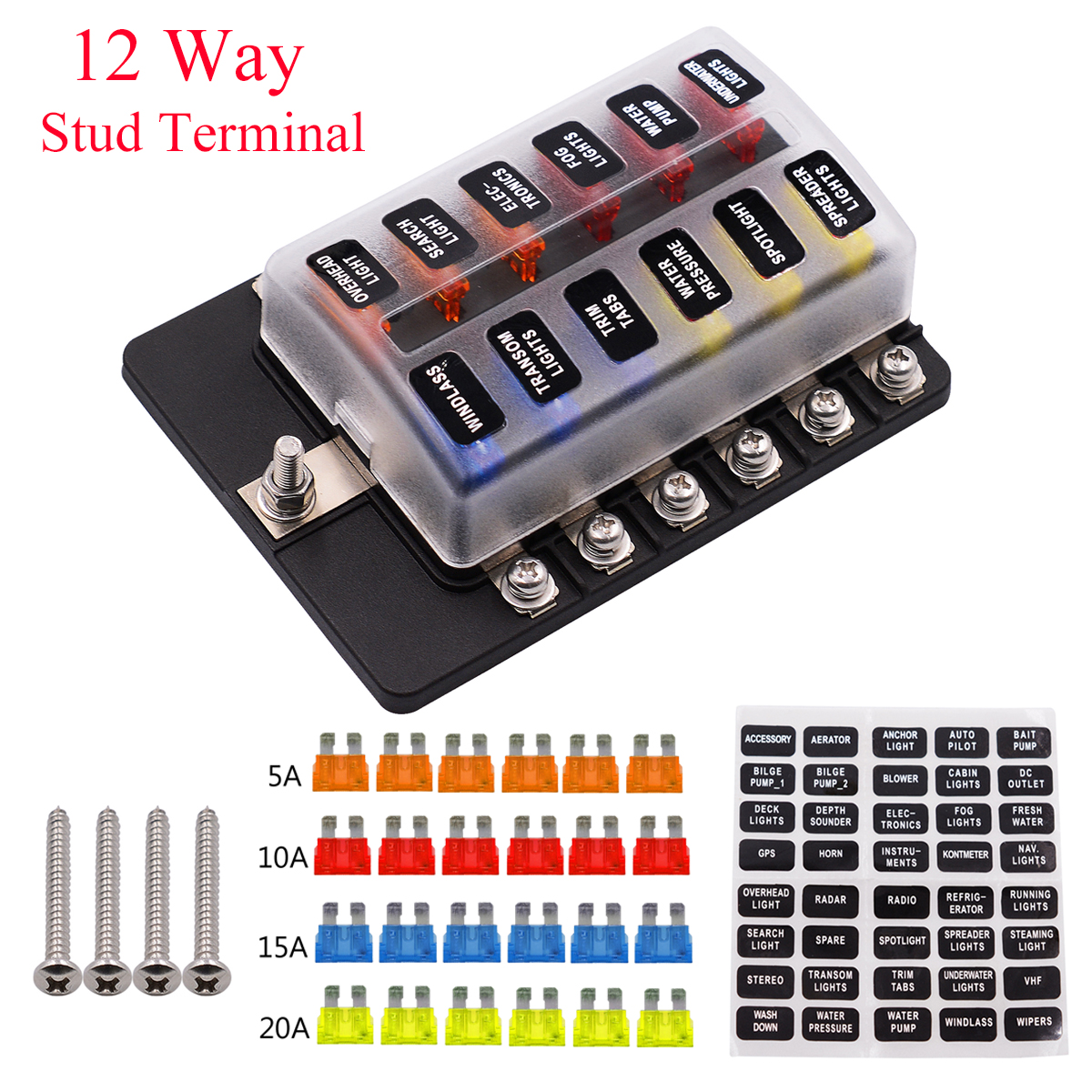iMarstrade-12-Way-Fuse-Box-12V-32V-Circuit-Standard-Blade-Block-Holder-Kit-Car-Caravan-1185146