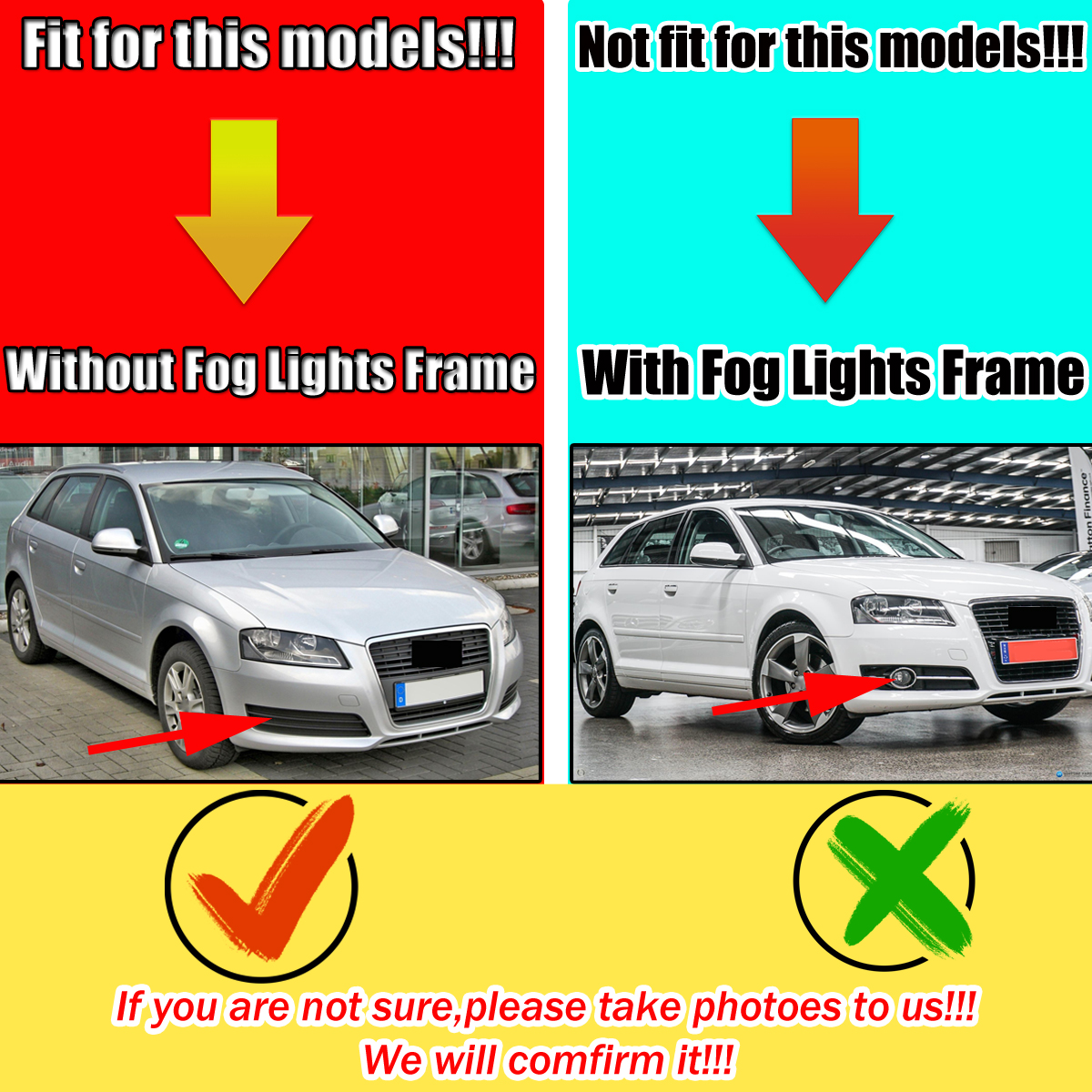 1-Pair-Front-Grille-Fog-Light-Lamp-Cover-Glossy-Black-HONEYCOMB-Car-Modification-For-Audi-A3-8P-2009-1788373