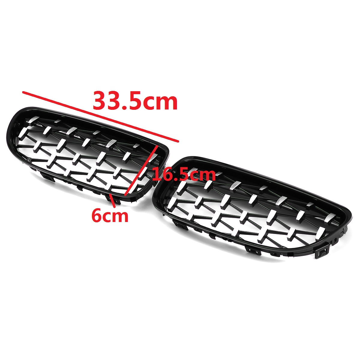 1-Pair-Front-Kidney-Grille-Chrome--Gloss-Black-Diamond-Meteor-Style-For-BMW-E90-2009-2012-1812713