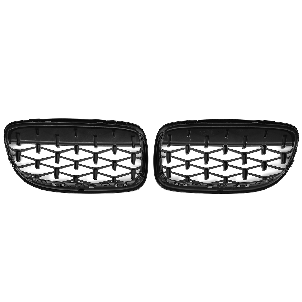 1-Pair-Front-Kidney-Grille-Chrome--Gloss-Black-Diamond-Meteor-Style-For-BMW-E90-2009-2012-1812713