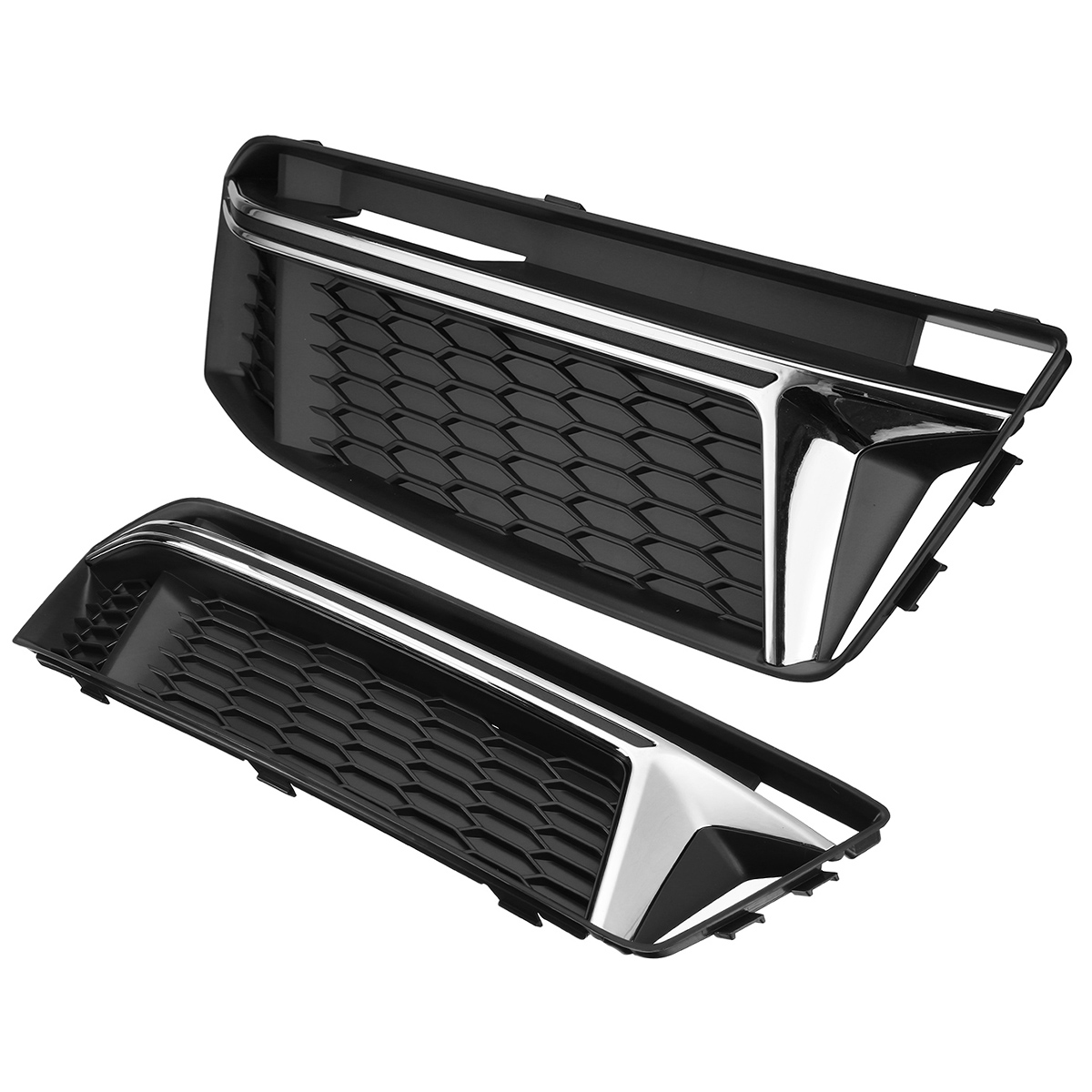 1-Pair-Honeycomb-Front-Grill-Grille-Bumper-Fog-Light-Cover-For-Audi-A4-B9-S-Line-S4-2016-2018-1806678