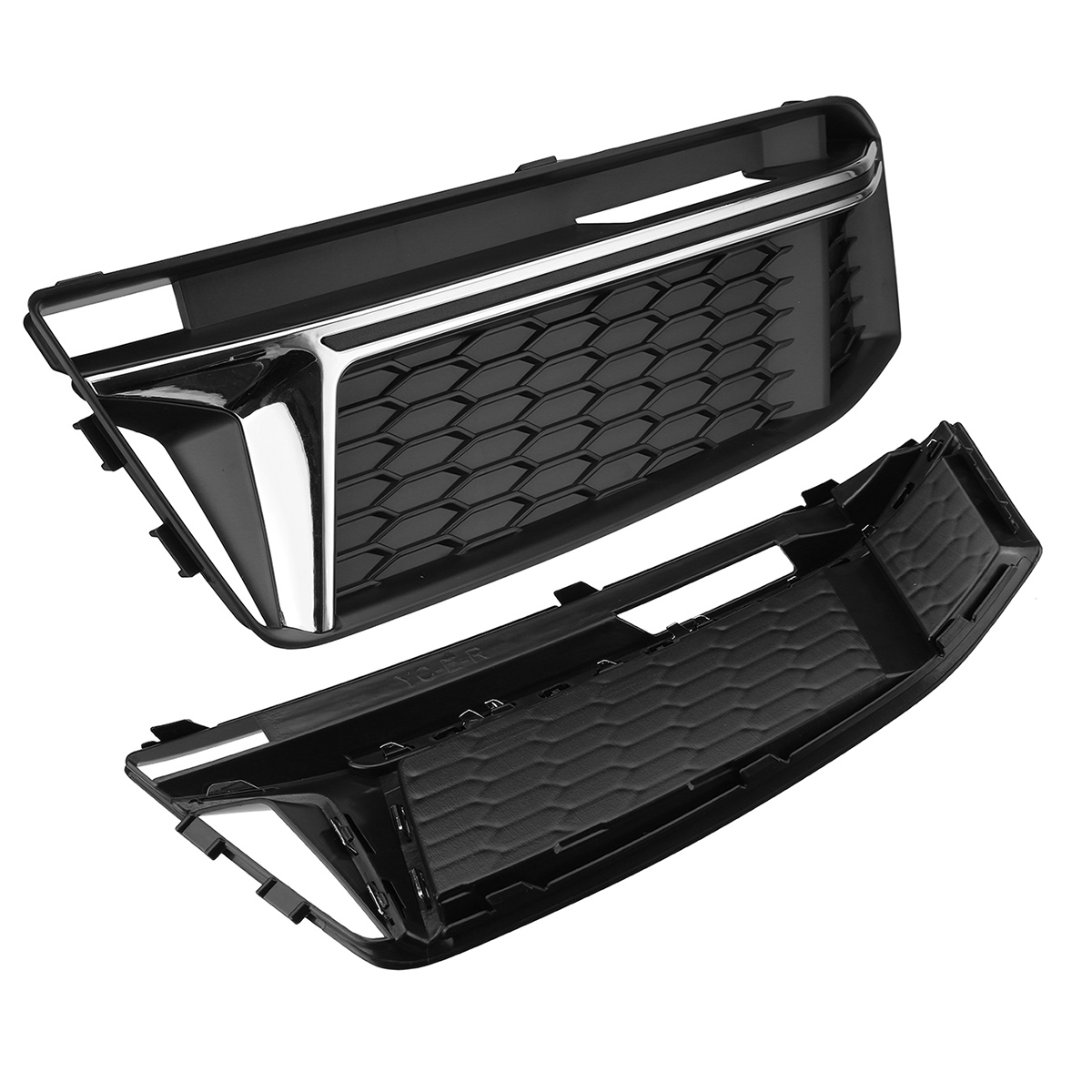 1-Pair-Honeycomb-Front-Grill-Grille-Bumper-Fog-Light-Cover-For-Audi-A4-B9-S-Line-S4-2016-2018-1806678