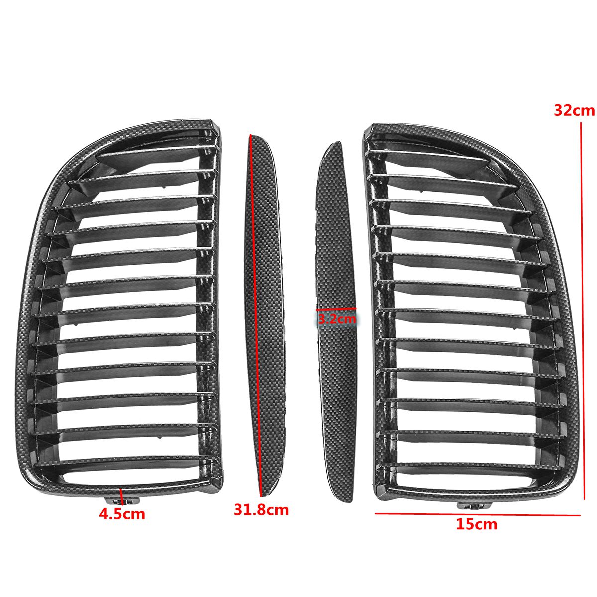 2PCS-Carbon-Fiber-Front-Kidney-Grill-Grille-For-BMW-3-Series-E90-E91-4Dr-Sedan-Touring-2005-08-1811912