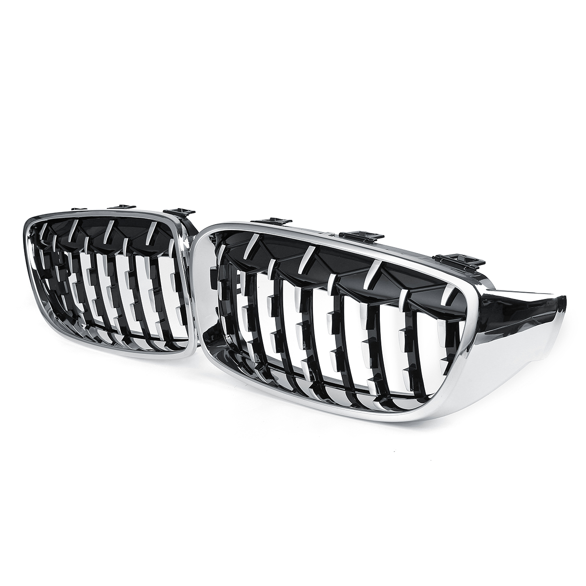 2PCS-Diamond-Front-Kidney-Grill-Grille-Chrome-For-BMW-M4-F32-F33-F82-F83-2013-2017-1778833