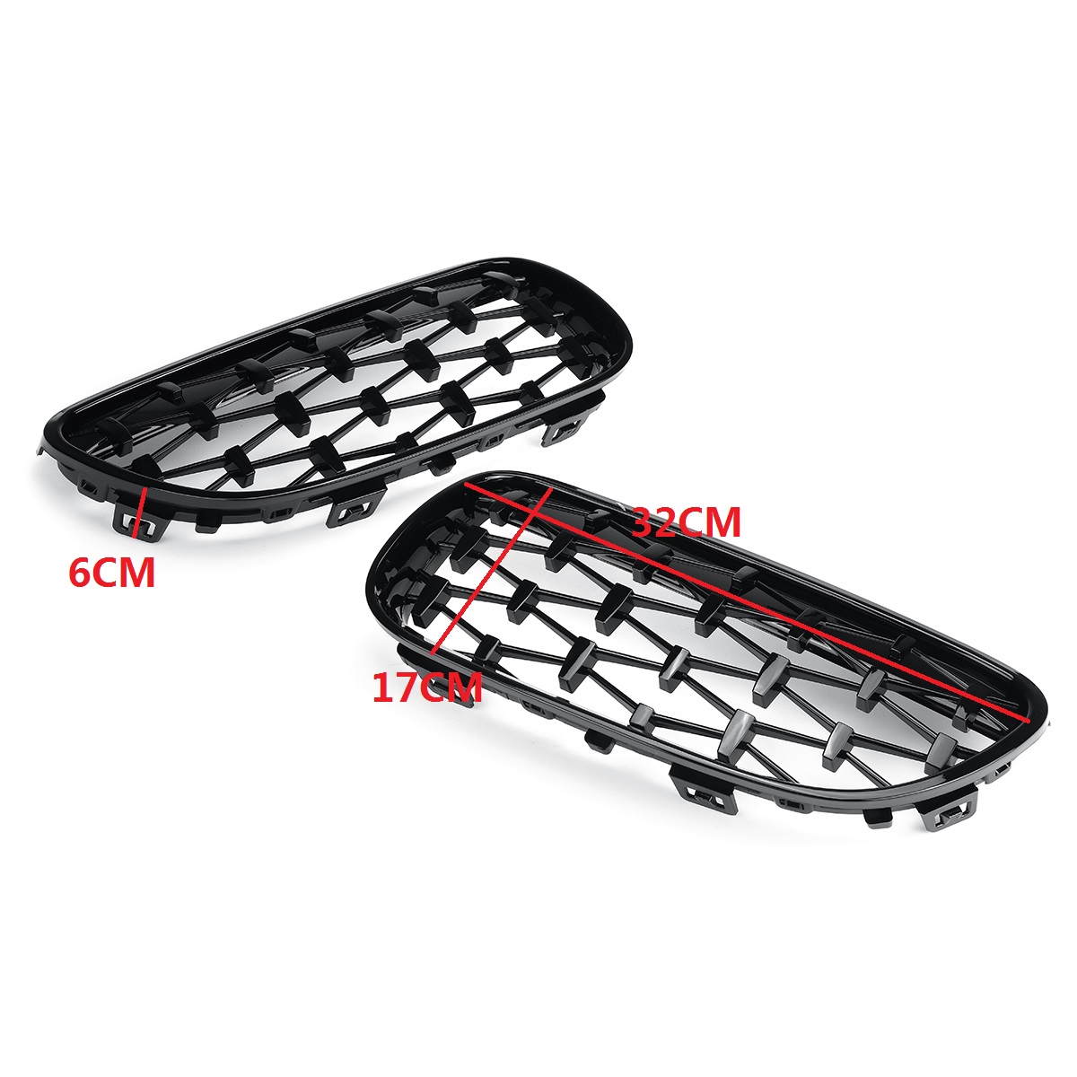 2PCS-Front-Grill-Grille-Gloss-Black-Diamond-Meteor-For-BMW-E92-E93-2010-2015-R-1781206