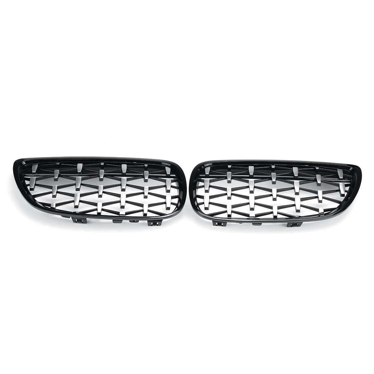 2PCS-Front-Grille-Grill-BlackChrome-Diamond-Style-For-BMW-3-Series-E90-E92-E93-1781209
