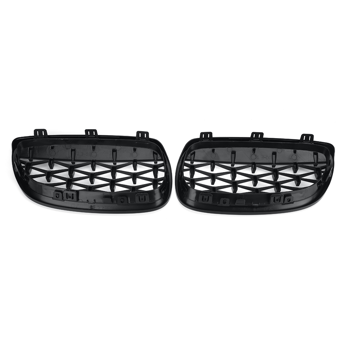 2PCS-Front-Grille-Grill-BlackChrome-Diamond-Style-For-BMW-3-Series-E90-E92-E93-1781209