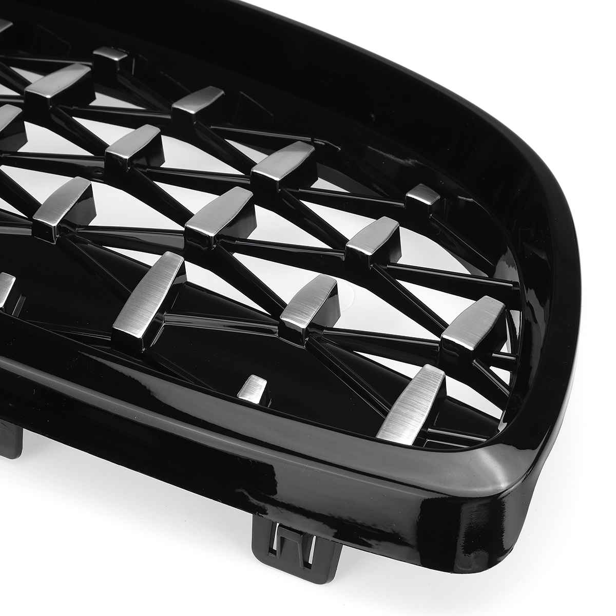 2PCS-Front-Grille-Grill-BlackChrome-Diamond-Style-For-BMW-3-Series-E90-E92-E93-1781209