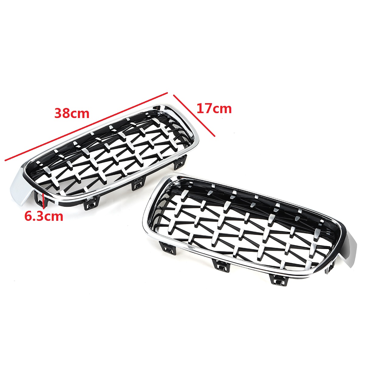 2PCS-Front-Kidney-Grill-Grille-Diamond-Chrome-For-BMW-3-Series-F30-F35-F80-2011-2019-1778831
