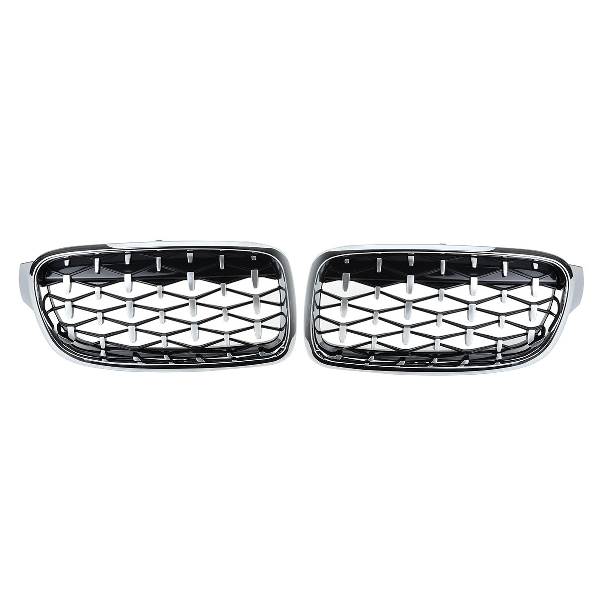 2PCS-Front-Kidney-Grill-Grille-Diamond-Chrome-For-BMW-3-Series-F30-F35-F80-2011-2019-1778831