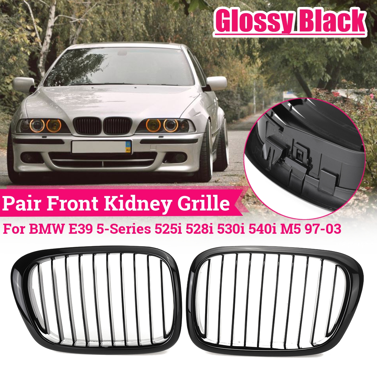 2Pcs-Car-Glossy-Black-Front-Kidney-Grilles-For-BMW-E39-5-Series-525i-528i-530i-540i-M5-1997-2003-1662901