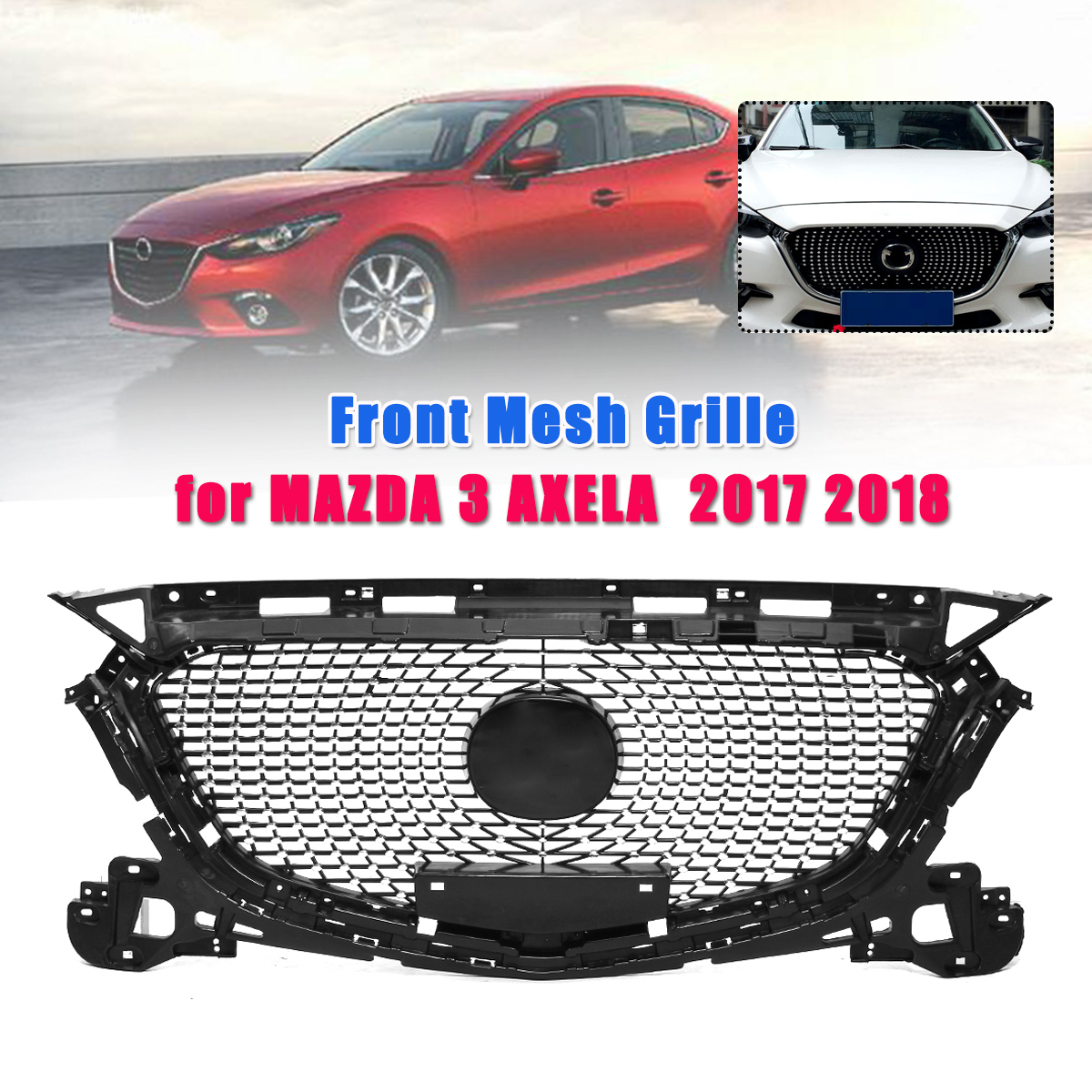 ABS-Gypsophila-Front-Bumper-Racing-Grille-Grill-for-MAZDA-3-AXELA-2017-2018-1617850