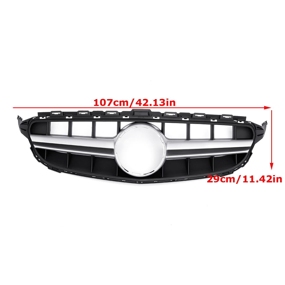 AMG-Style-Silver-Front-Grille-Grill-Without-Camera-For-Mercedes-Benz-C-Class-W205-C200-C250-C300-C35-1556095