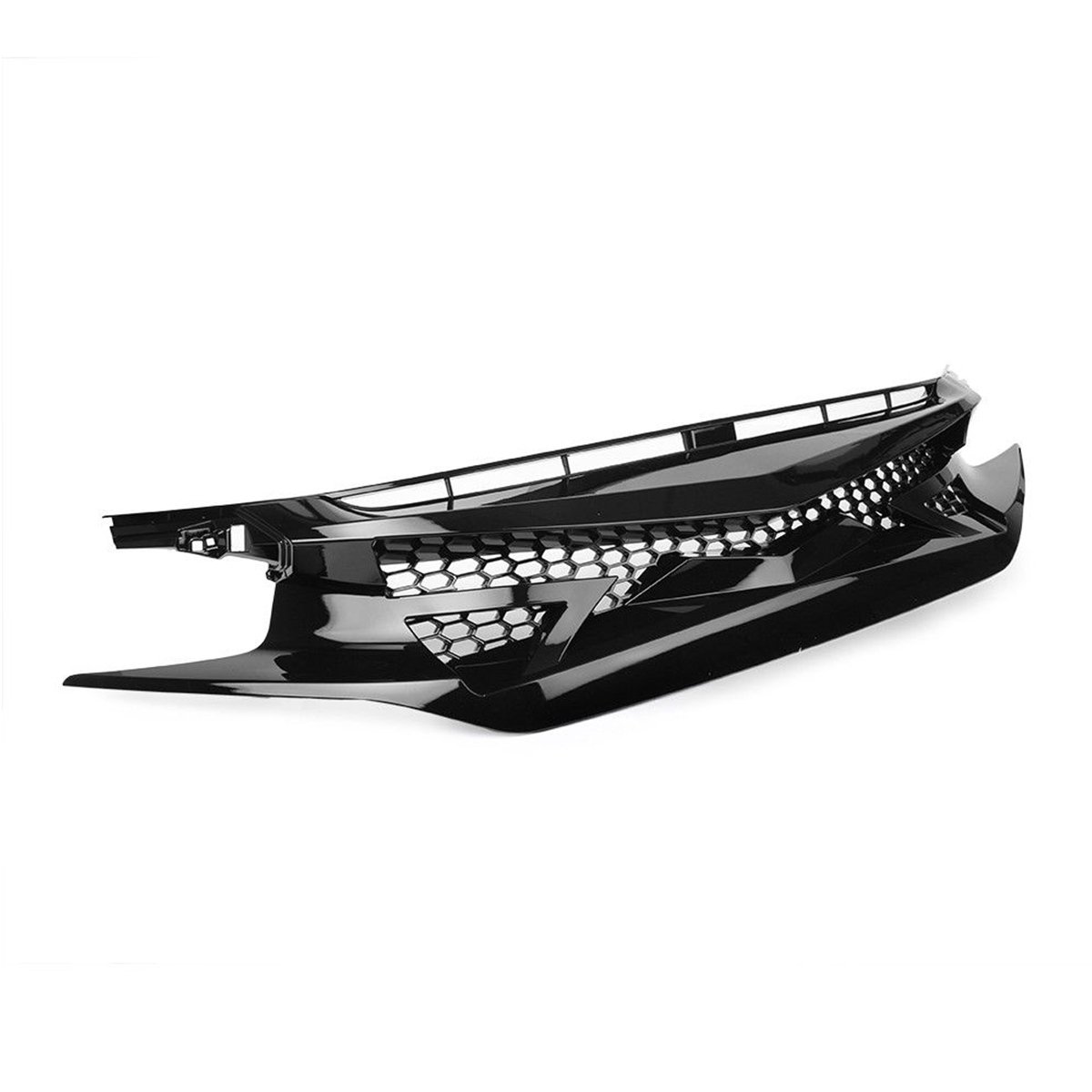 Battle-Style-Out-Front-Hood-Grille-For-16-19-Civic-10TH-GEN-GLOSS-BLK-JDM-1530822