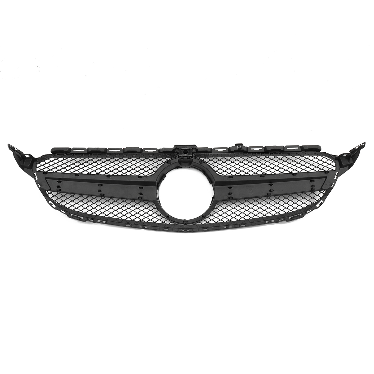 Black-AMG-C63-Style-Grill-Grille-For-Mercedes-Benz-W205-C250-C350-15-18-With-Camera-1535368