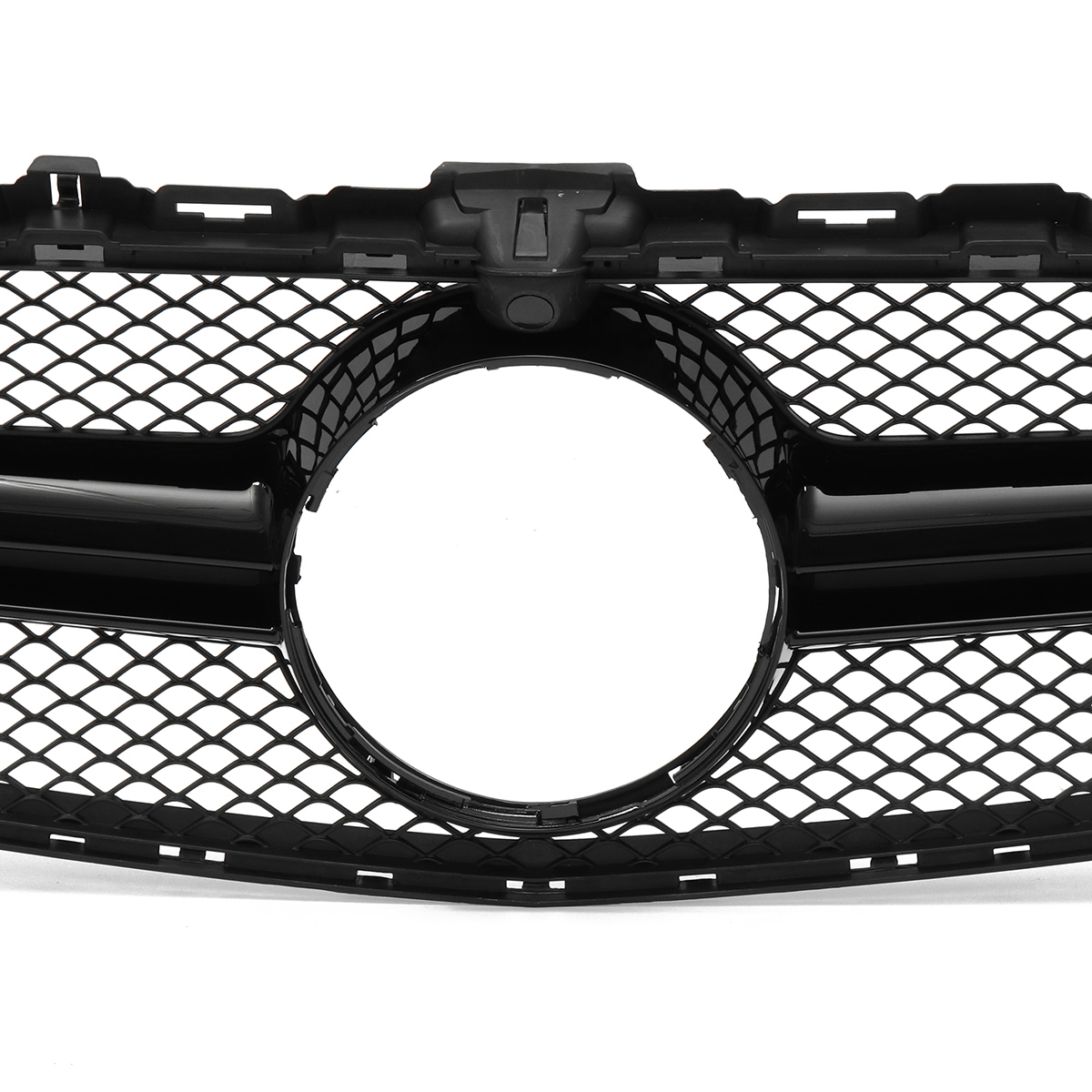 Black-AMG-C63-Style-Grill-Grille-For-Mercedes-Benz-W205-C250-C350-15-18-With-Camera-1535368