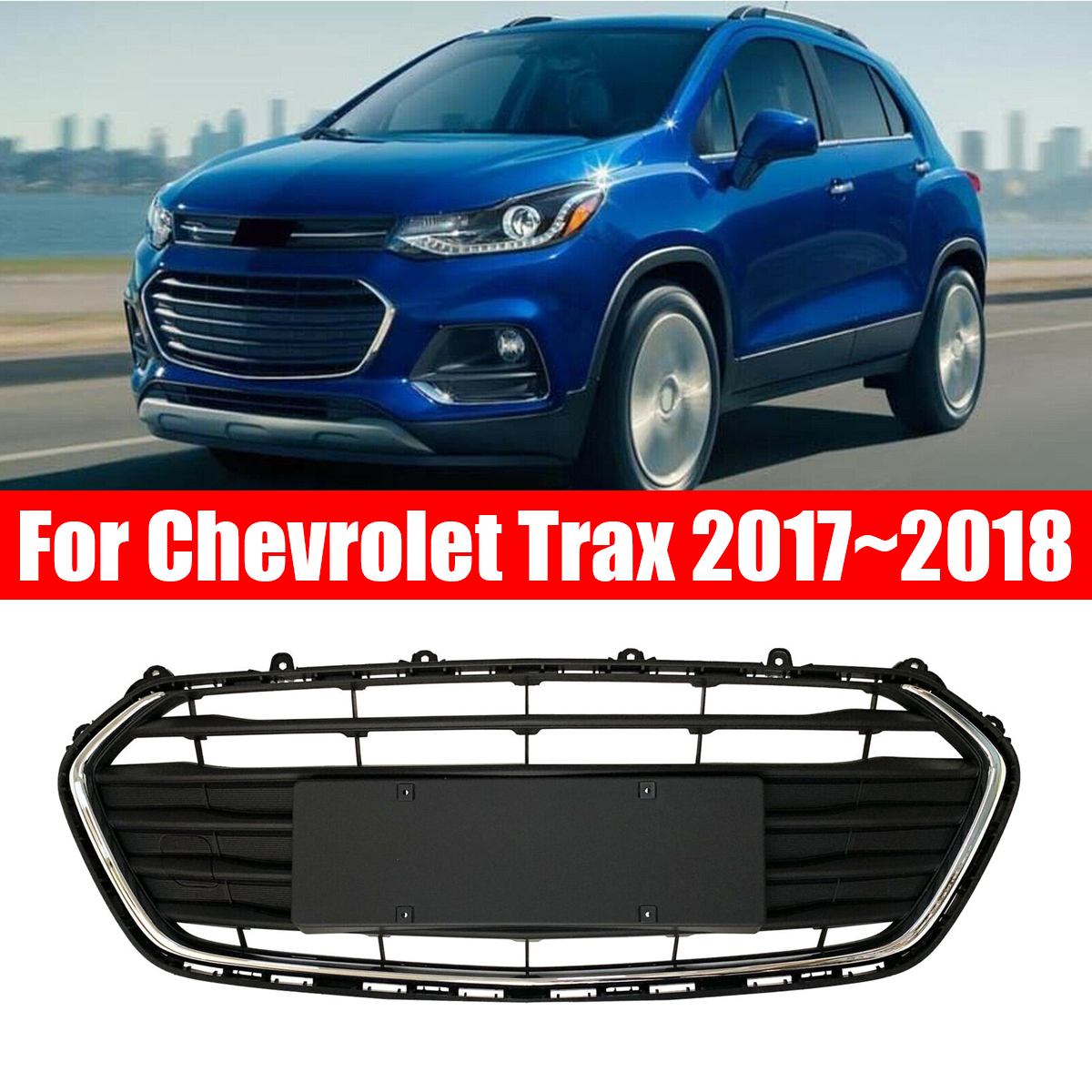 Black-Front-Bumper-Grill-Lower-Grille-Trim-Cover-For-Chevrolet-Trax-2017-2018-1538108
