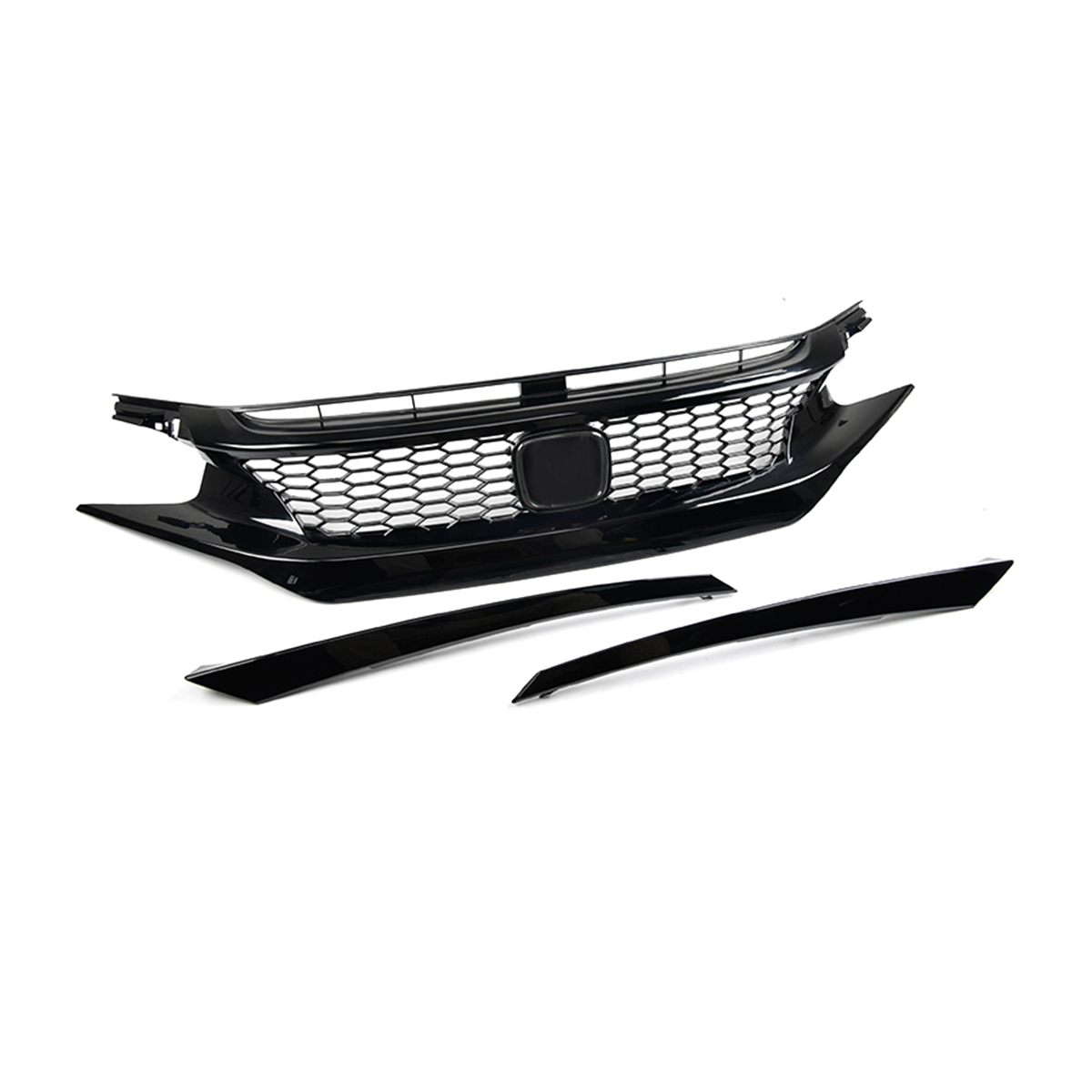 CTR-Style-Glossy-Black-Mesh-Front-Hood-Grille-For-HONDA-CIVIC-2016-18-10th-Gen-JDM-1580050