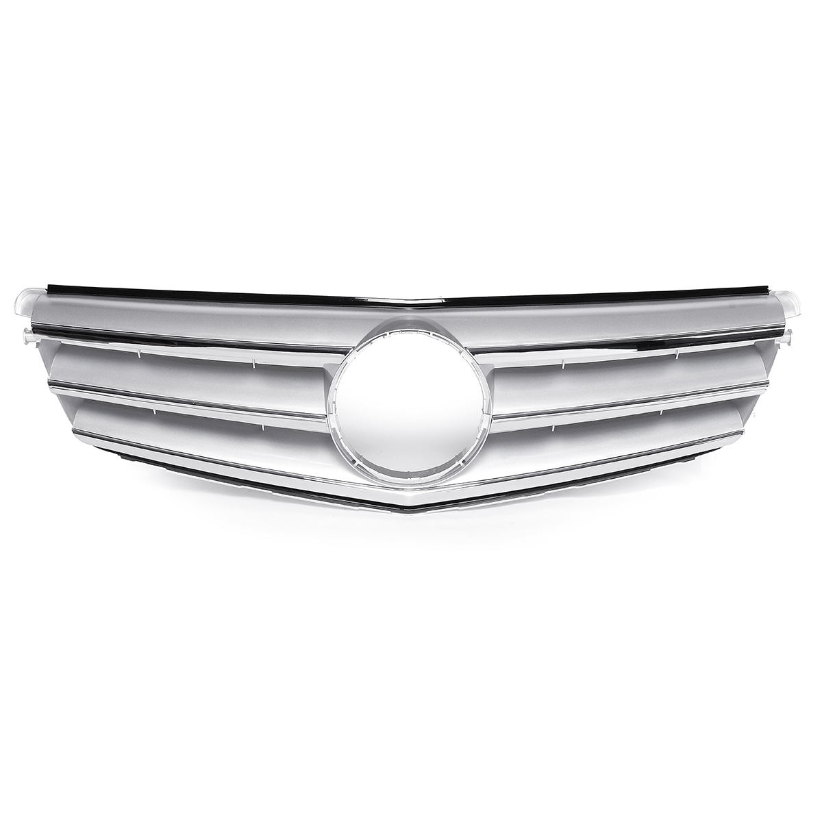 Car-Chrome-Silver-Front-Upper-Grille-Grill-For-Mercedes-Benz-C-Class-W204-C180-C200-C300-C350-2008-2-1569885