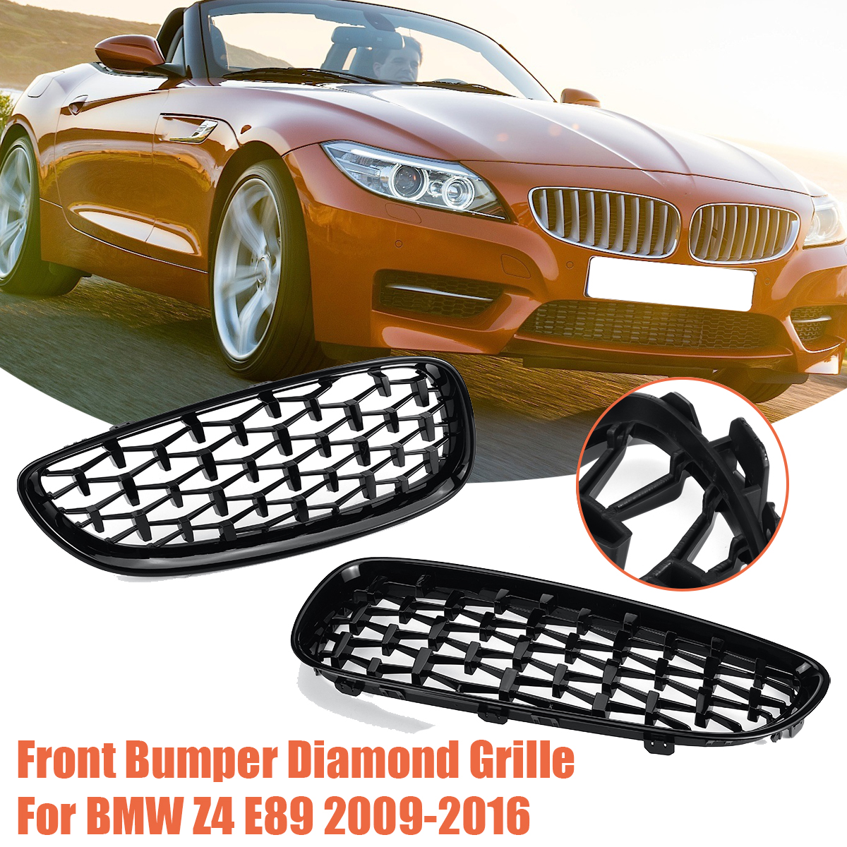 Car-Decoration-Front-Bumper-Diamond-Grille-For-BMW-Z4-E89-2009-2016-1778838
