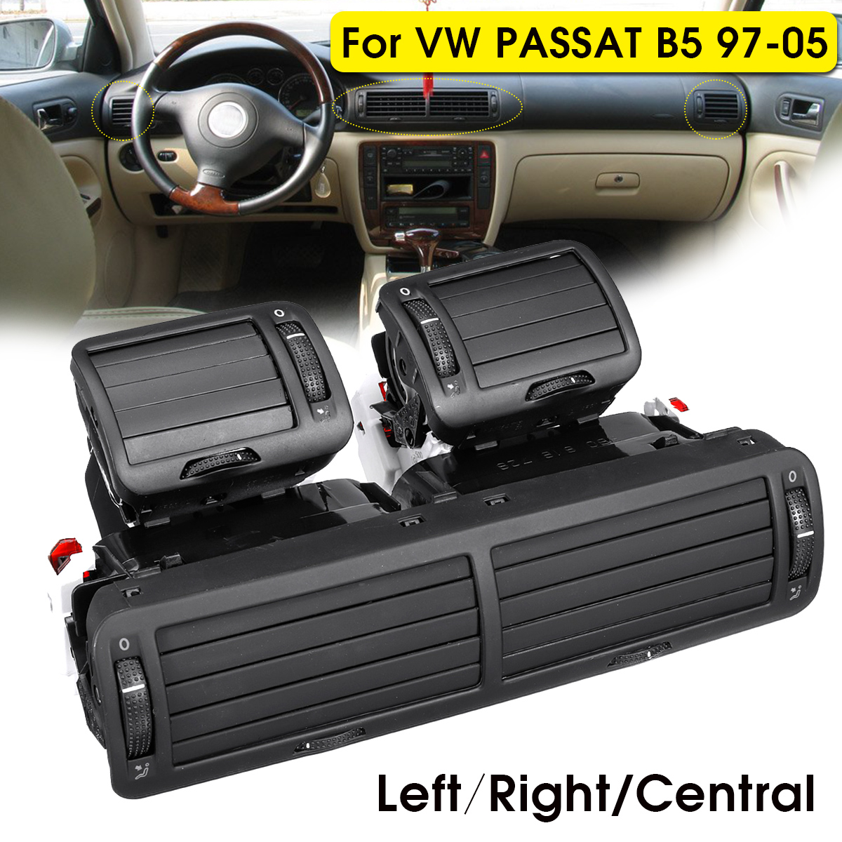 Car-Front-Dashboard-Left-Right-Central-Air-Vent-Outlet-For-VW-Passat-B5-1997-2005-1544593