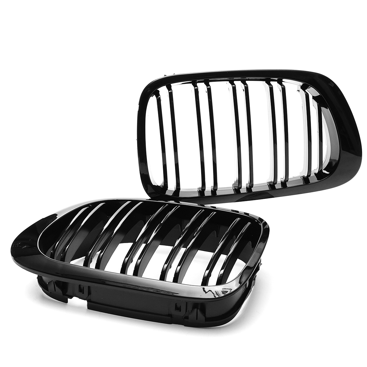 Car-Front-Right--Left-Gloss-Black-Frontgrills-For-BMW-E46-1998-2001-1191733