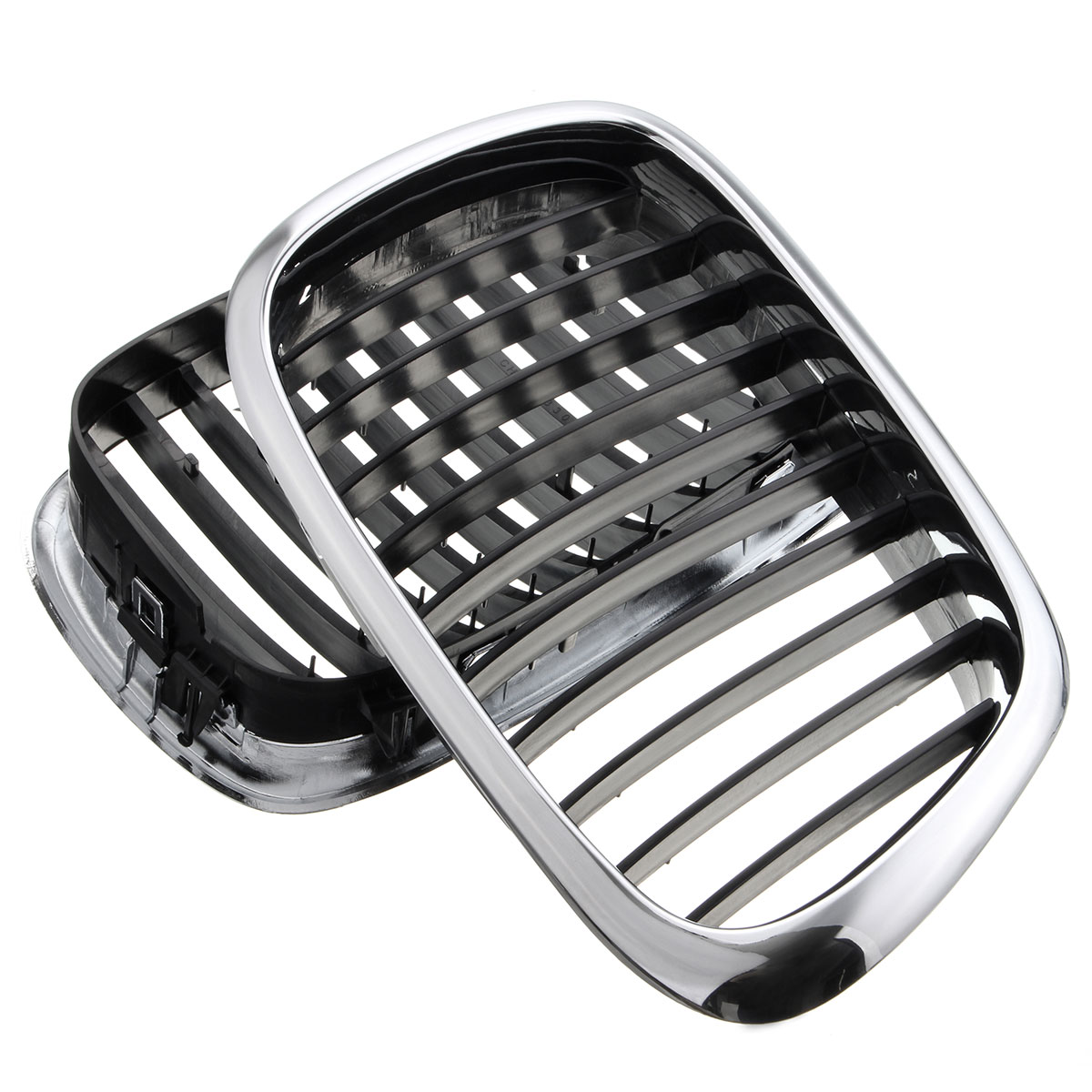 Chrome-Black-Front-Grille-Grill-For-BMW-E39-5-Series-525-530-535-540-M5-1995-2004-1428108