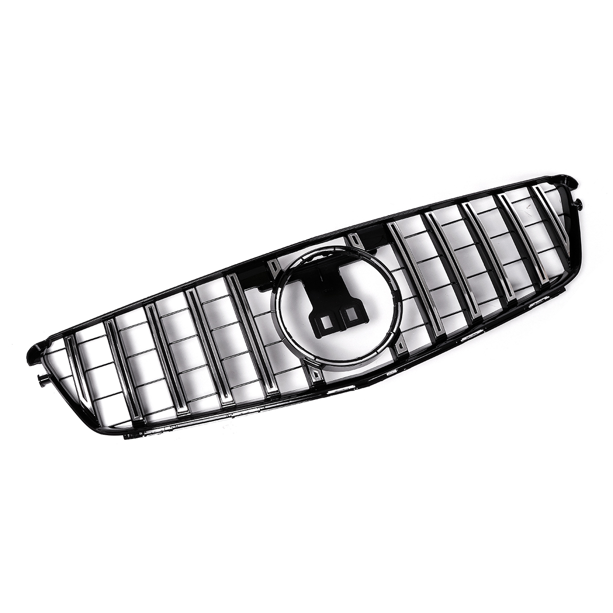 Chrome-Silver-GT-R-AMG-Style-Front-Grill-Grille-For-08-14-Mercedes-Benz-C-Class-W204-C200-C300-1509210