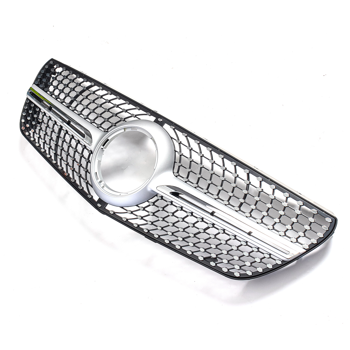 Diamond-Look-Front-Bumper-Grille-Grill-Silver-For-Mercedes-Benz-Vito-2015-2018-1510977