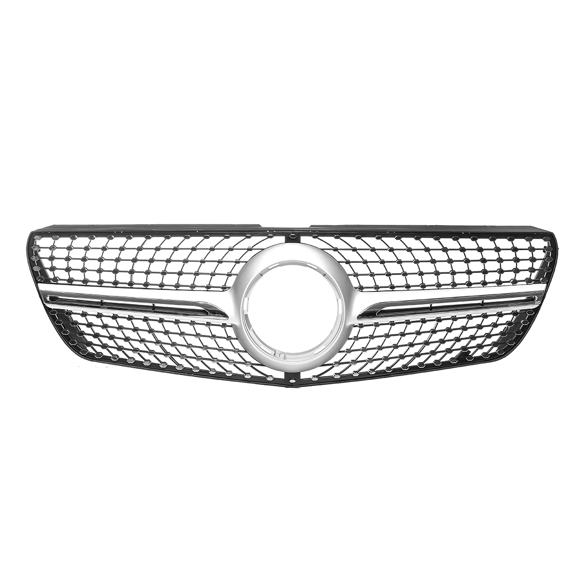 Diamond-Look-Front-Bumper-Grille-Grill-Silver-For-Mercedes-Benz-Vito-2015-2018-1510977
