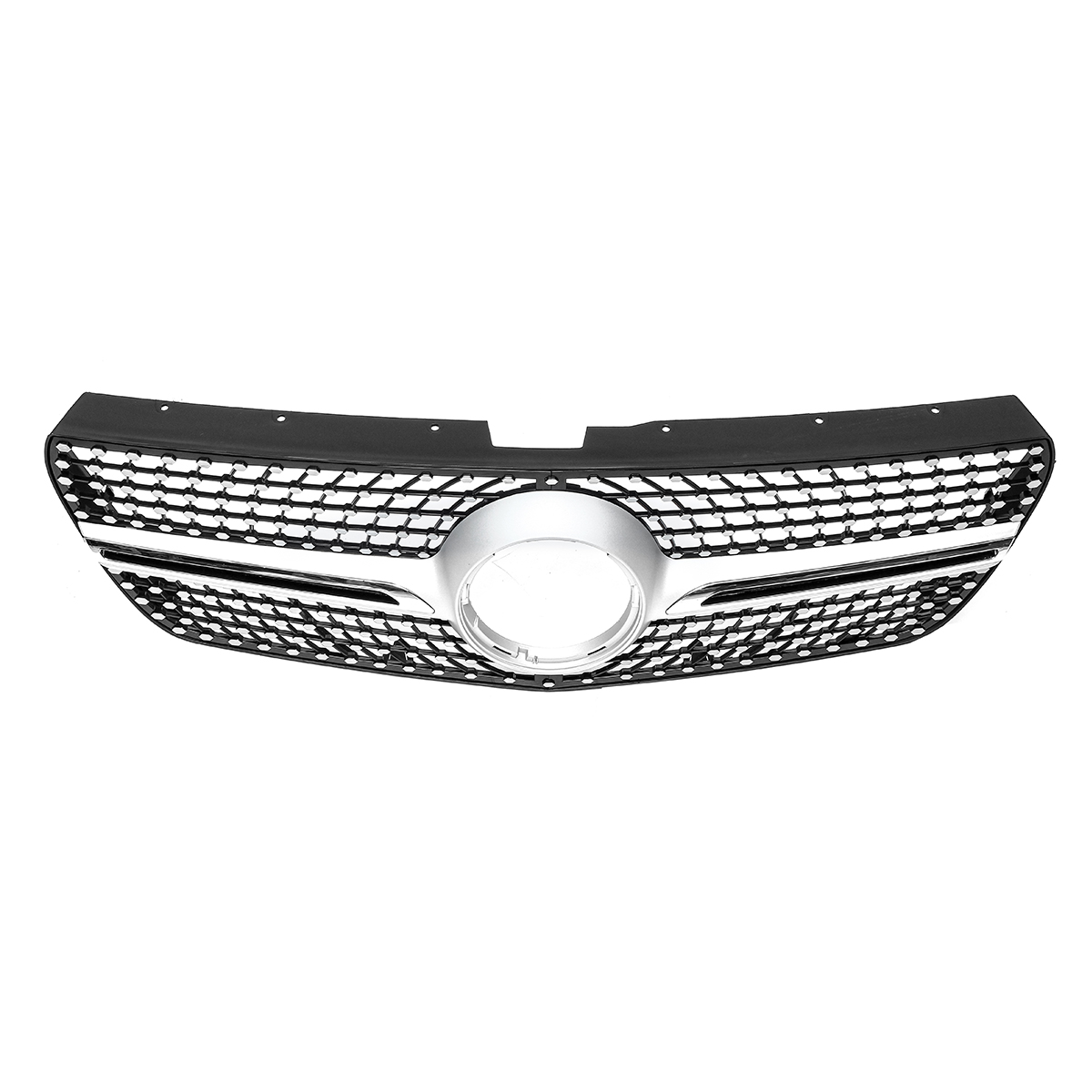 Diamond-Look-Front-Bumper-Grille-Grill-Silver-For-Mercedes-Benz-Vito-2015-2018-1510977