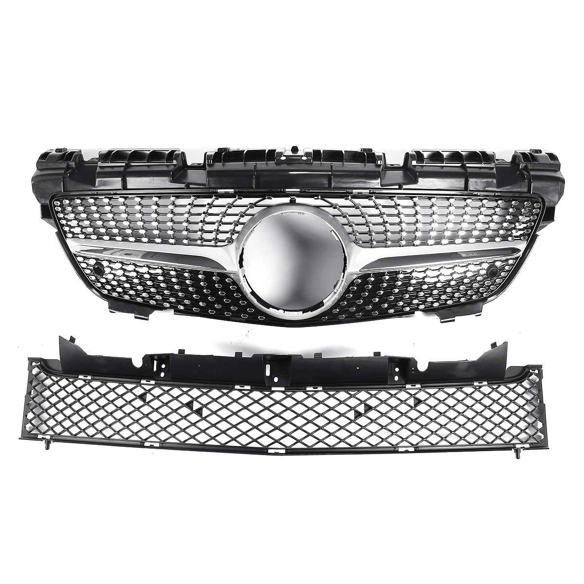 Diamond-Style-Front-Upper-Grill-Lower-Mesh-Grille-For-Benz-R172-SLK200-SLK300-1612499