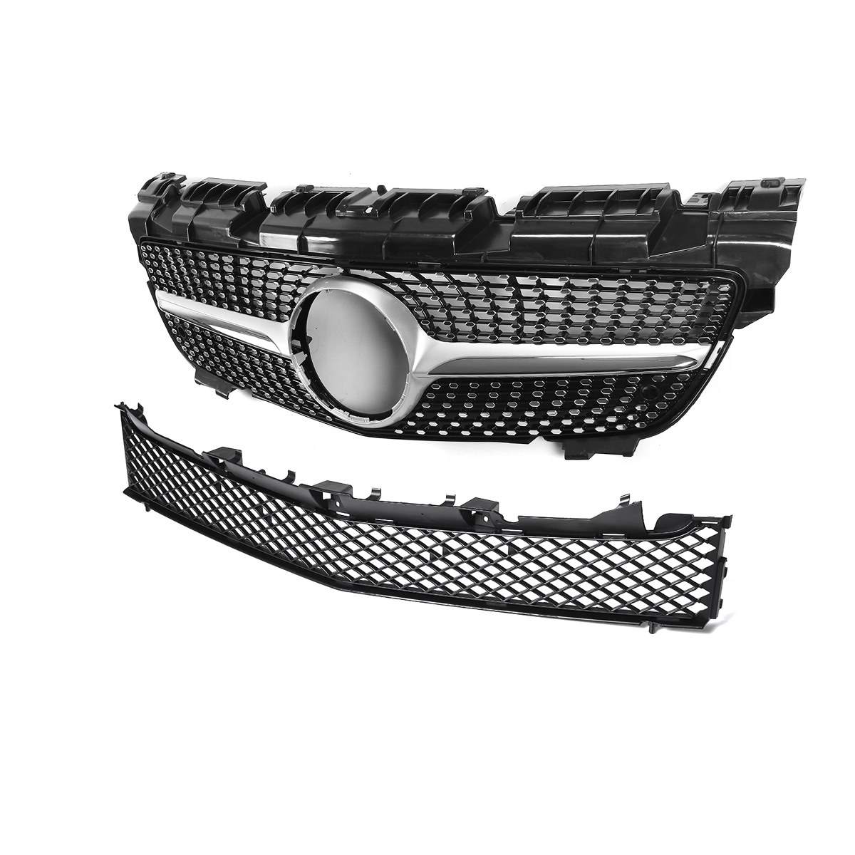 Diamond-Style-Front-Upper-Grill-Lower-Mesh-Grille-For-Benz-R172-SLK200-SLK300-1612499