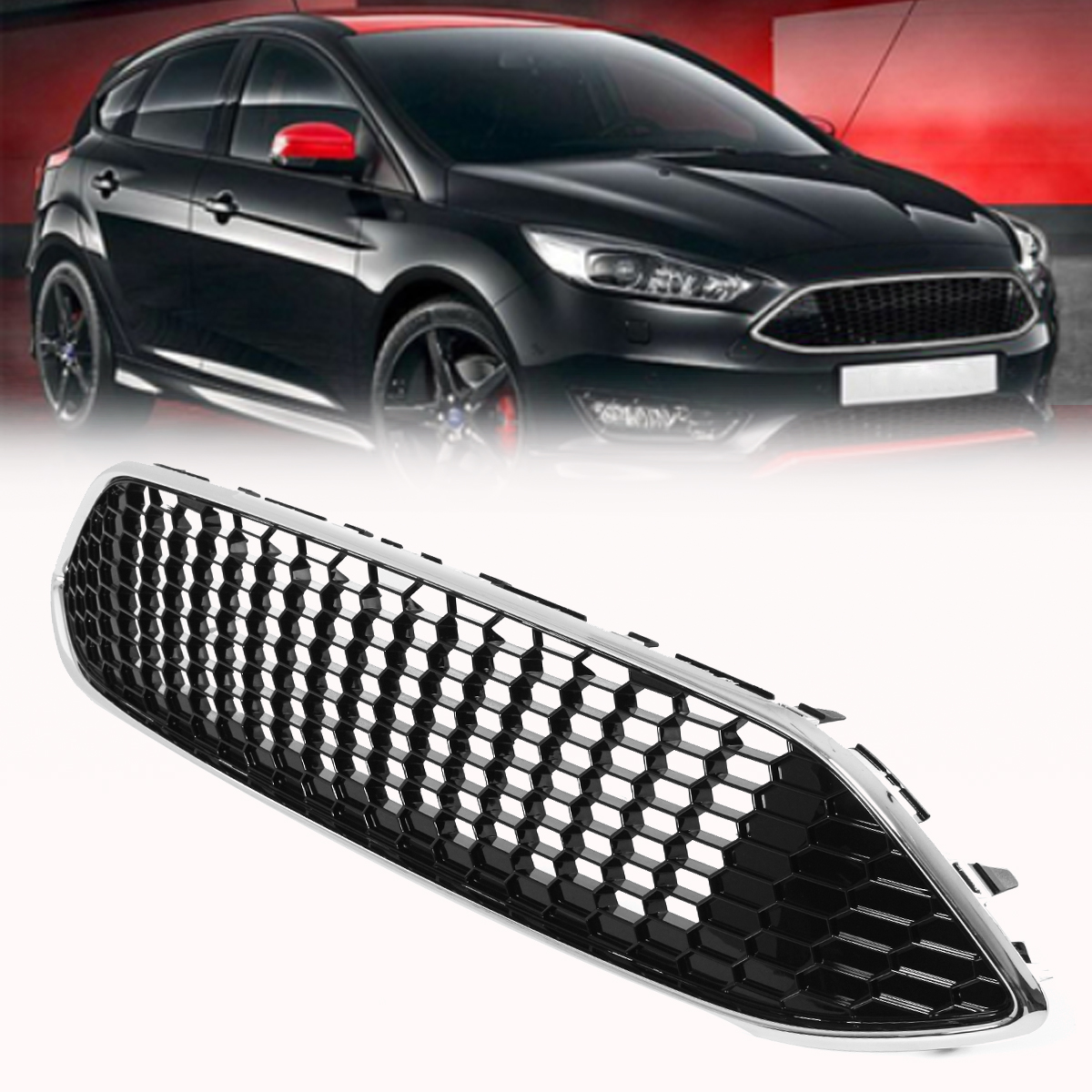 For-FORD-FOCUS-MK3-ZETEC-S-Sport-Honeycomb-Mesh-Front-Bumper-Centre-Grille-Panel-1294464