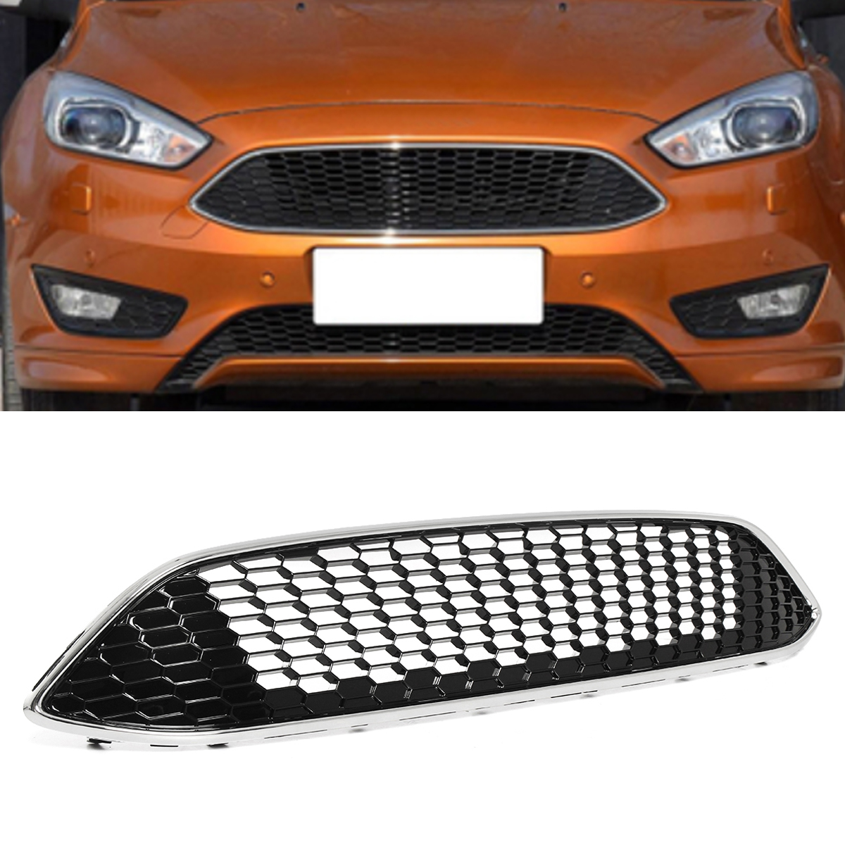 For-FORD-FOCUS-MK3-ZETEC-S-Sport-Honeycomb-Mesh-Front-Bumper-Centre-Grille-Panel-1294464