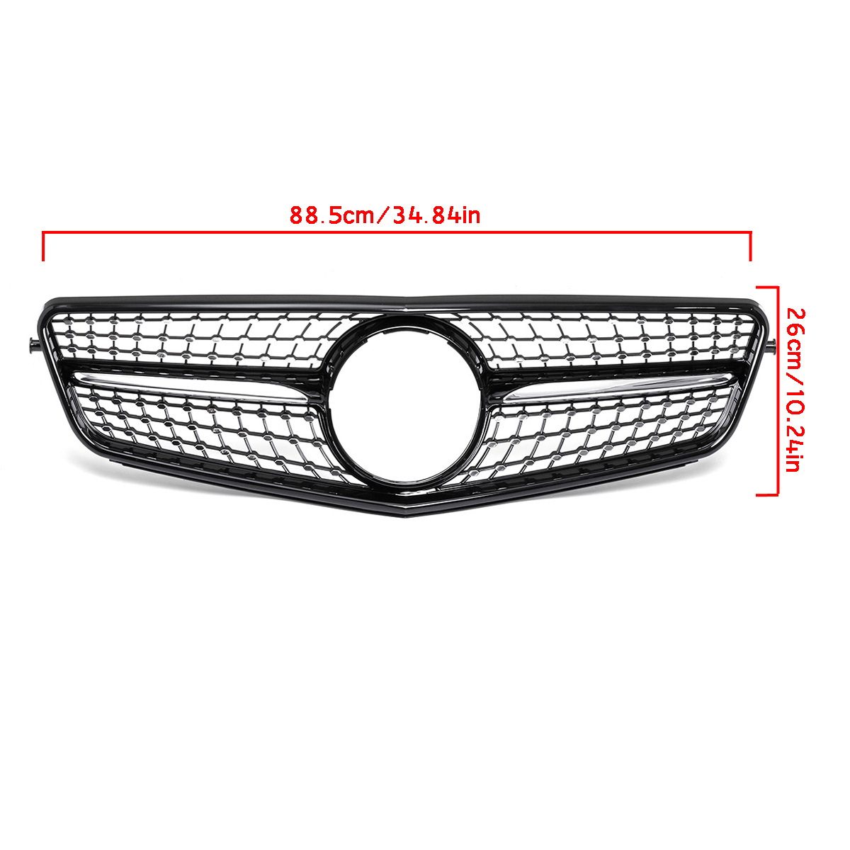 For-Mercedes-Benz-C-Class-W204-2008-2014-Front-Grille-Glossy-Black-Diamond-Style-1509215