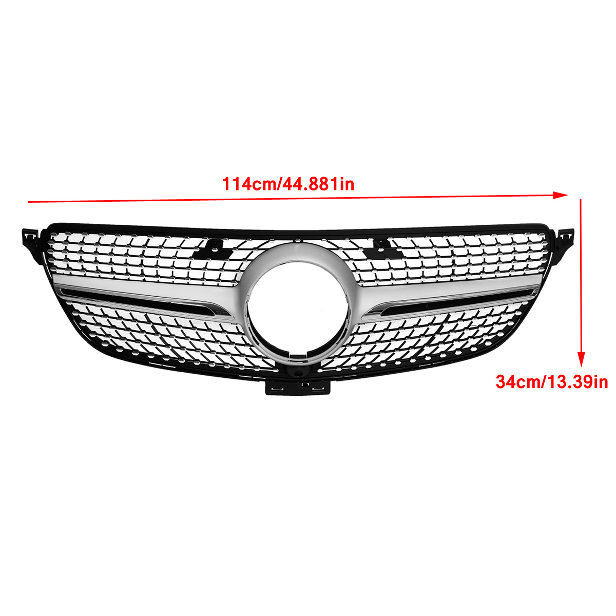 For-Mercedes-Benz-GLE-Coupe-W292-Silver-Front-Diamond-Grill-Grille-2015-2018-Chrome-1536172