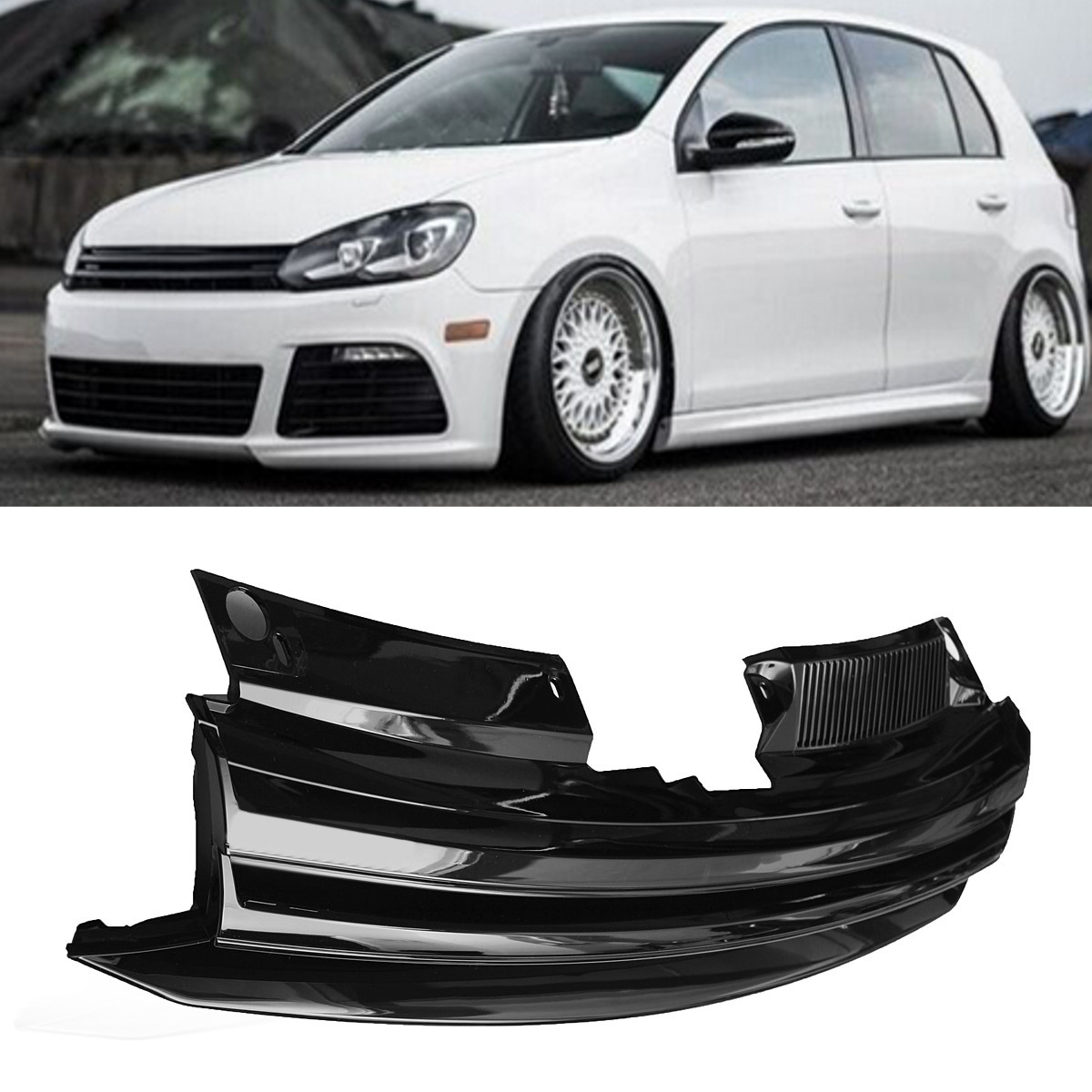 Front-Badgeless-Debadged-Sport-Black-Grille-For-Volkswagen-GOLF-MK6-2008-on-1385299