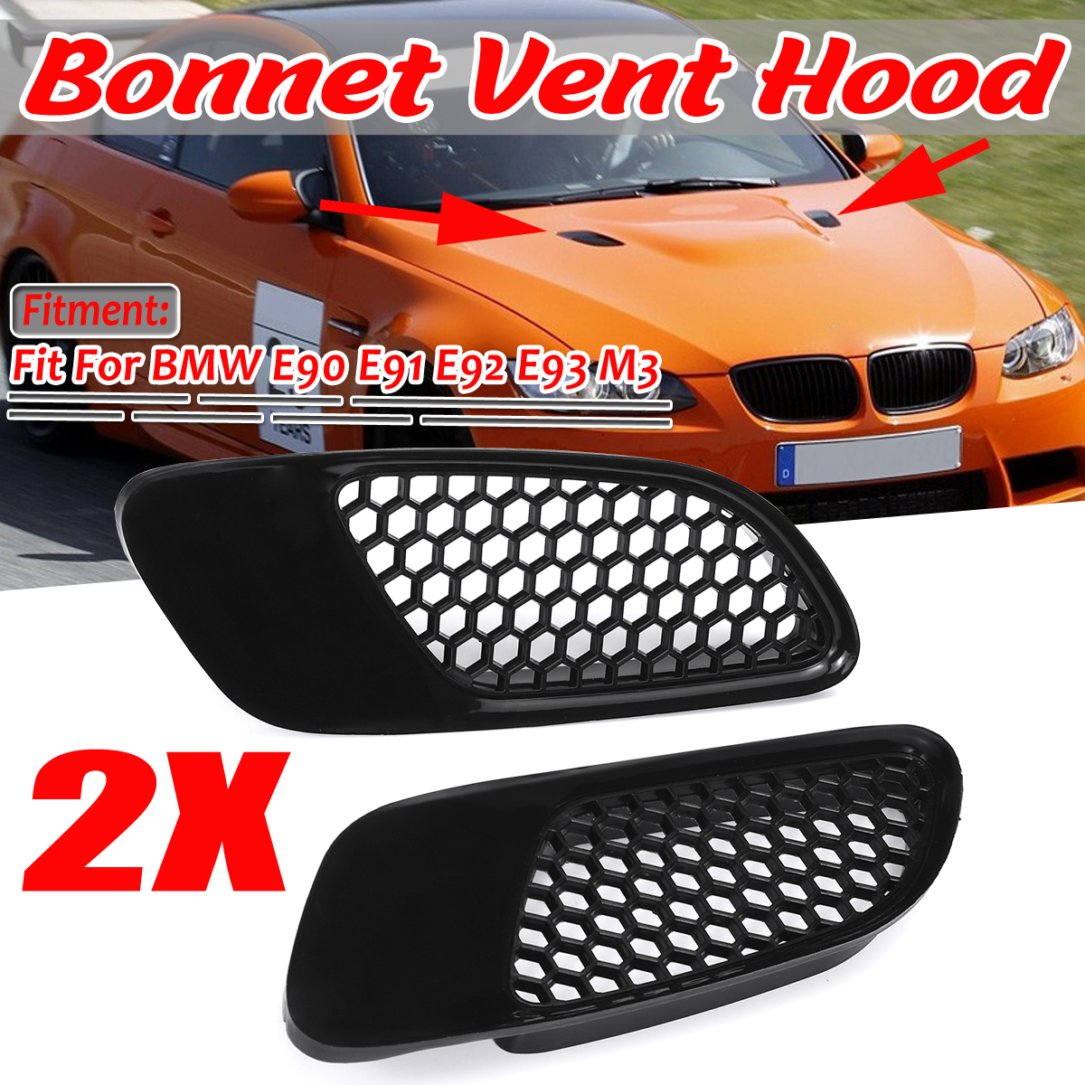 Front-Bonnet-Vent-Hood-ABS-Plastic-For-BMW-E90-E91-E92-E93-M3-1660333