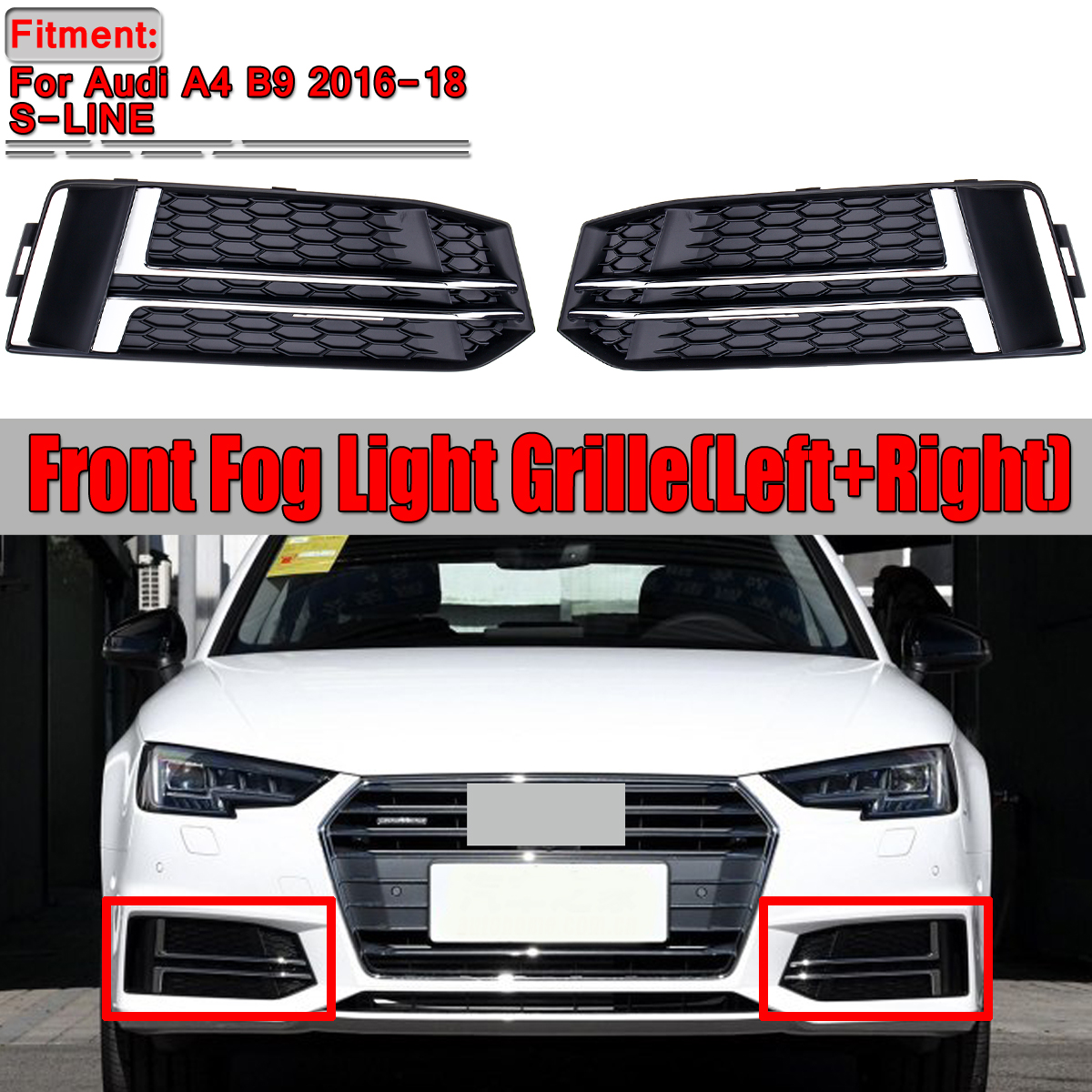 Front-Bumper-Fog-Light-Lamp-Grille-Grill-8W0807681F-8W0807682F-For-Audi-A4-B9-S-LINE-2016-2018-1664279