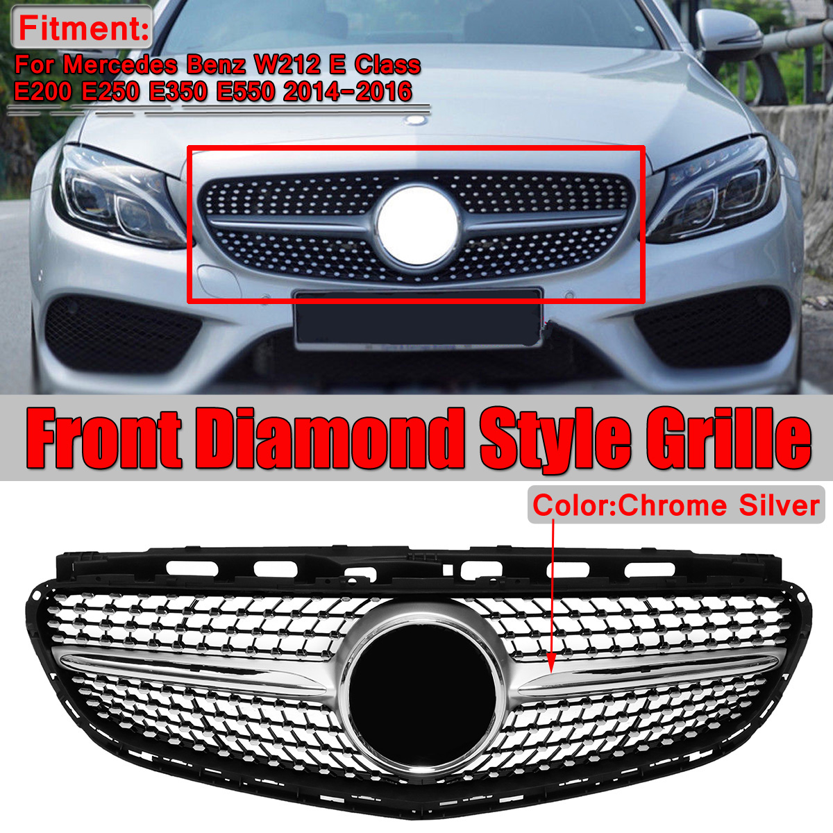 Front-Diamond-Style-Grille-Grill-For-Mercedes-Benz-W212-E-Class-E200-E250-E350-E550-2014-2016-1622210