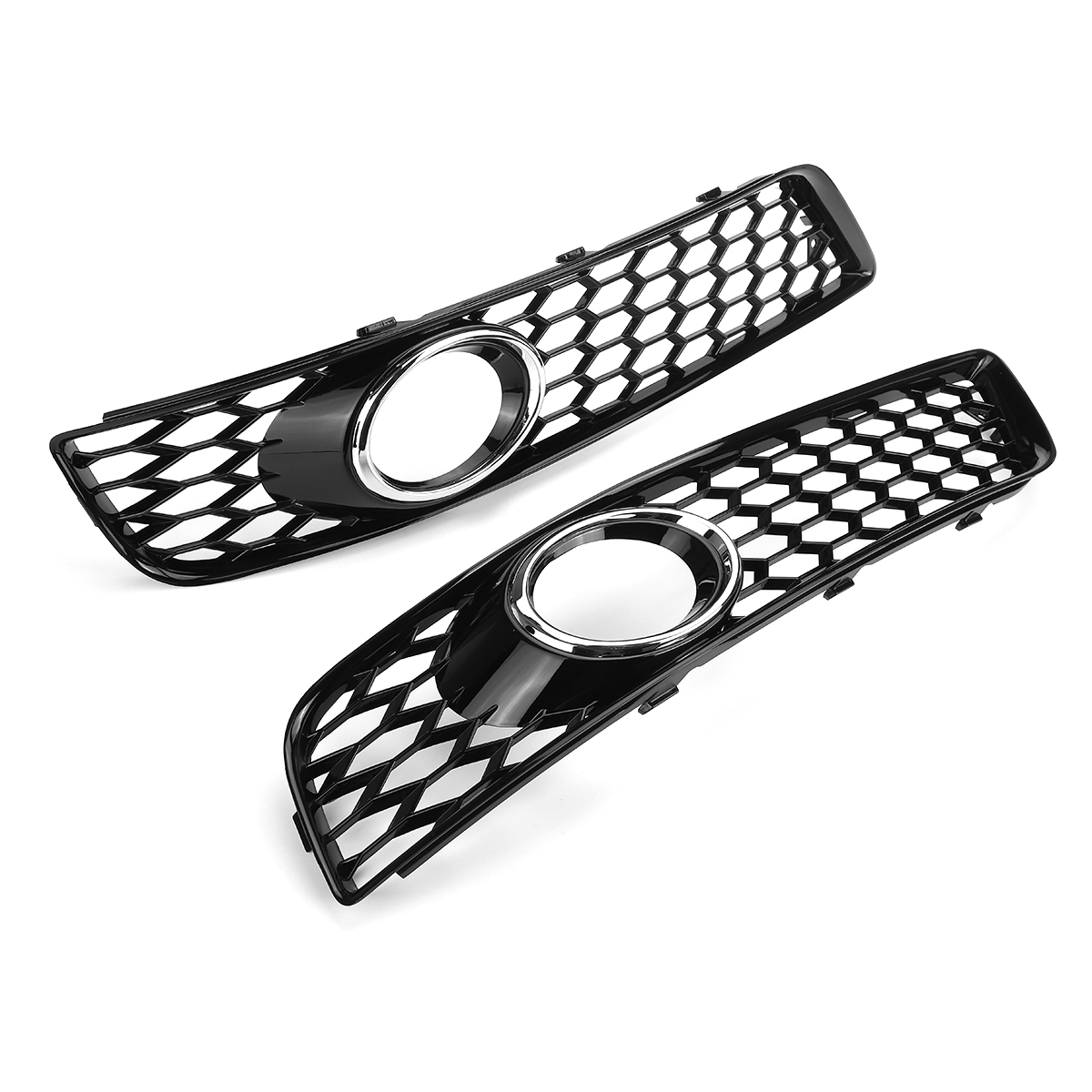 Front-Fog-Light-Lamp-Grille-Grill-Cover-Honeycomb-Chrome-Silver-For-Audi-A3-8P-2009-2013-1719672