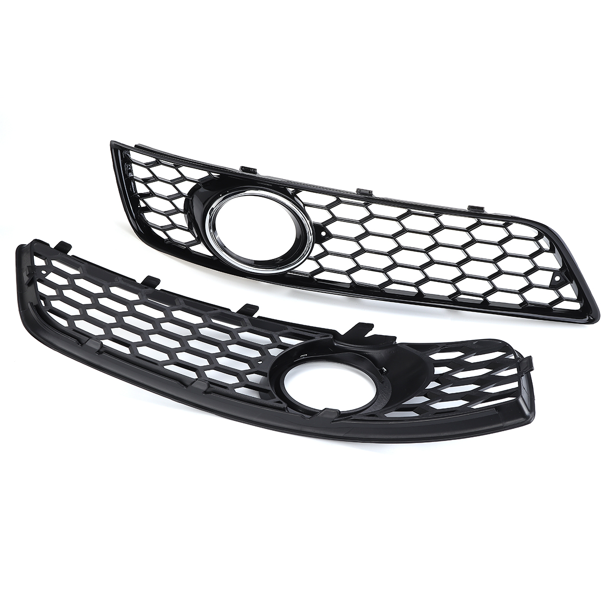 Front-Fog-Light-Lamp-Grille-Grill-Cover-Honeycomb-Chrome-Silver-For-Audi-A3-8P-2009-2013-1719672