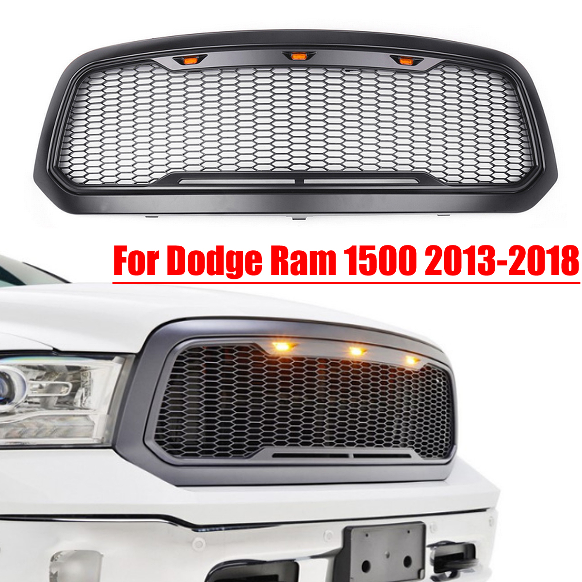 Front-Grille-ABS-Honeycomb-Bumper-Grill-With-LED-For-Dodge-Ram-1500-2013-2018-1570093