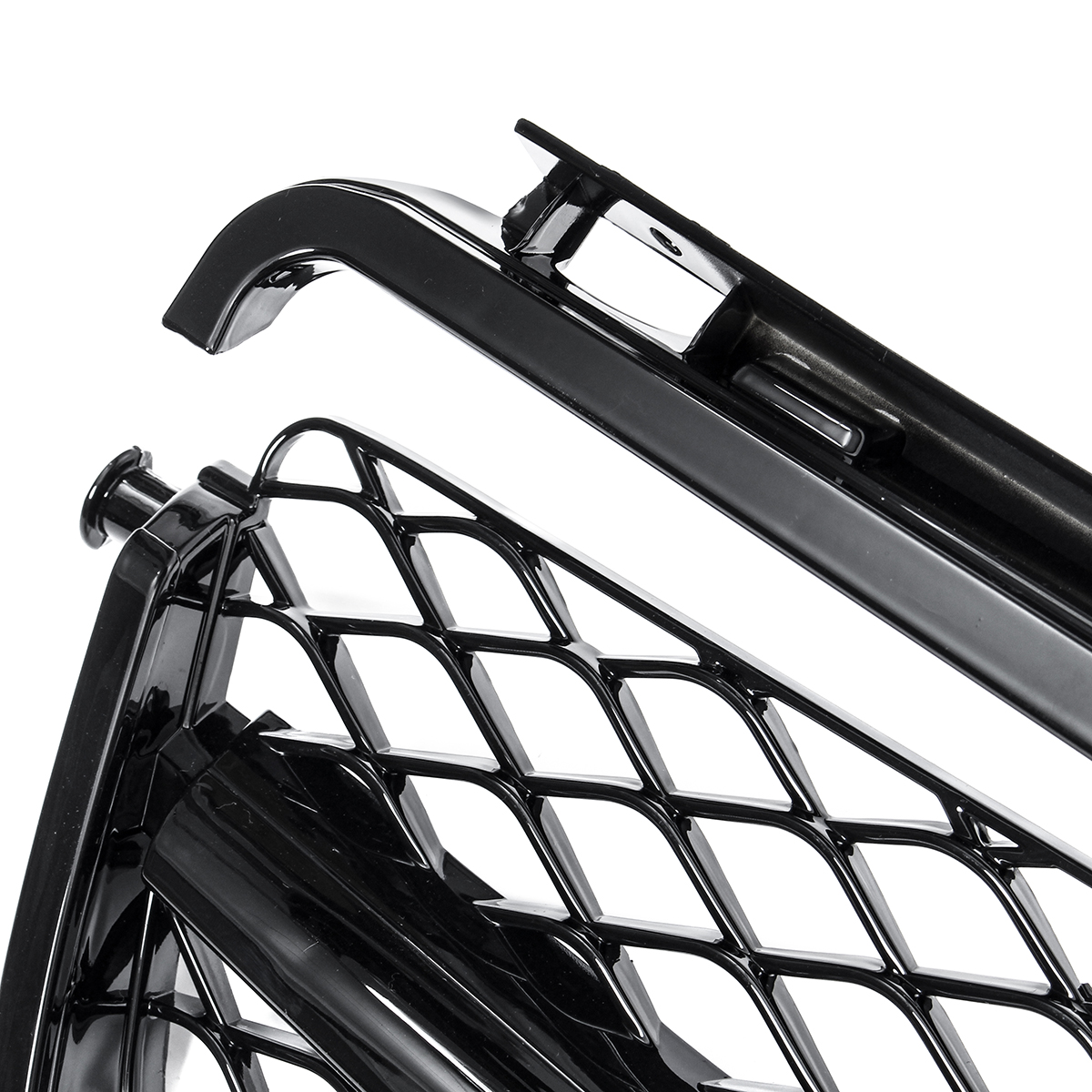 Front-Grille-Gloss-Black--Sliver-For-Mercedes-Benz-C-Class-C63-AMG--W204-Sedan-2008-2011-1536647