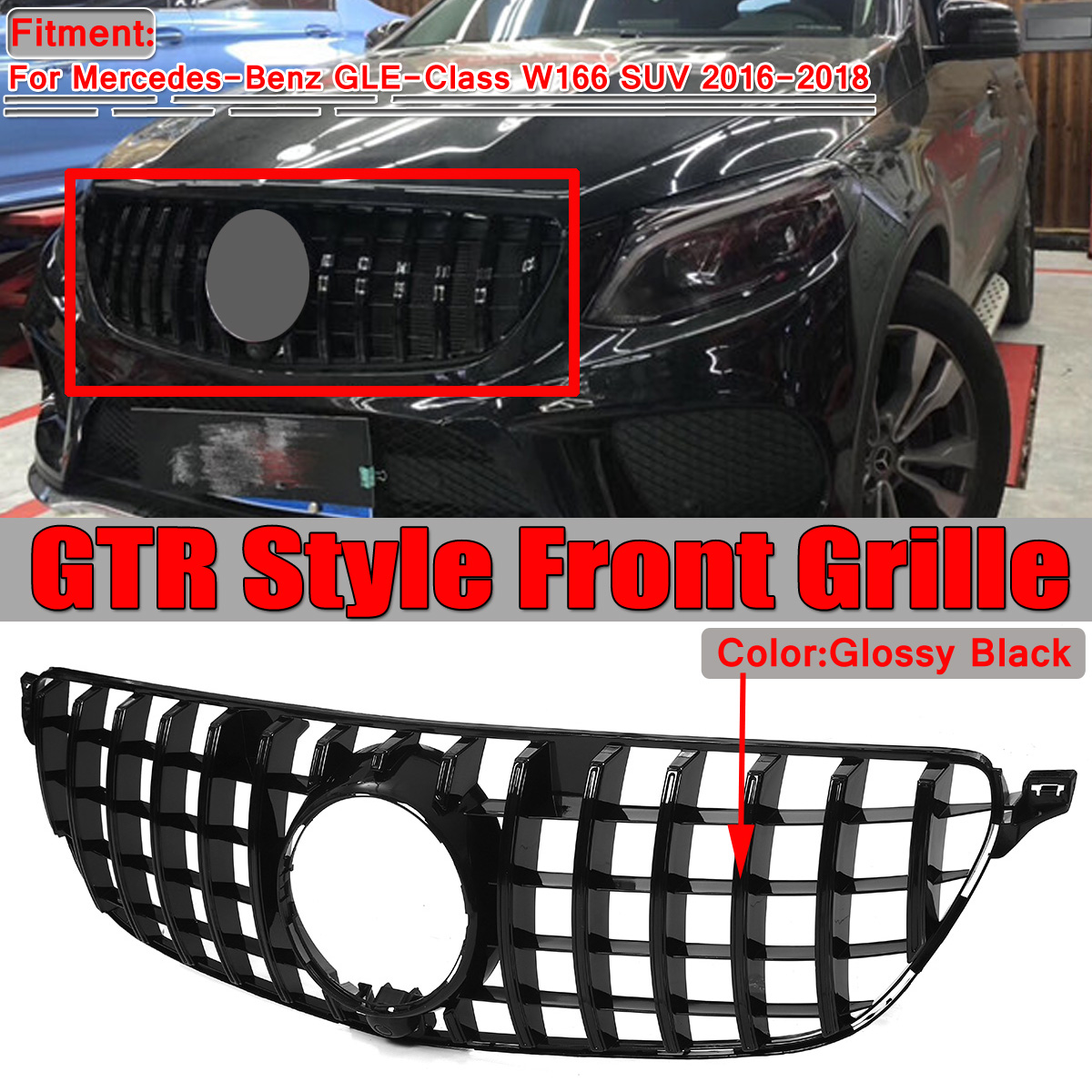 Front-Grille-Grill-For-Mercedes-GLE-W166-SUV-GLE400-GLE500-GLE350-16-18-GT-R-1535374