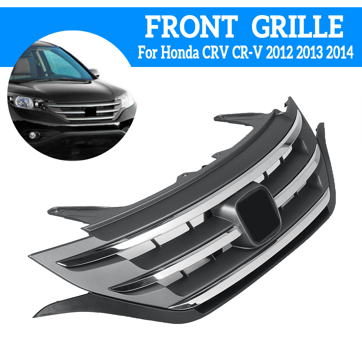 Front-Hood-Bumper-ABS-Grille-Grill-For-Honda-CRV-CR-V-2012-2013-2014-US-1669955