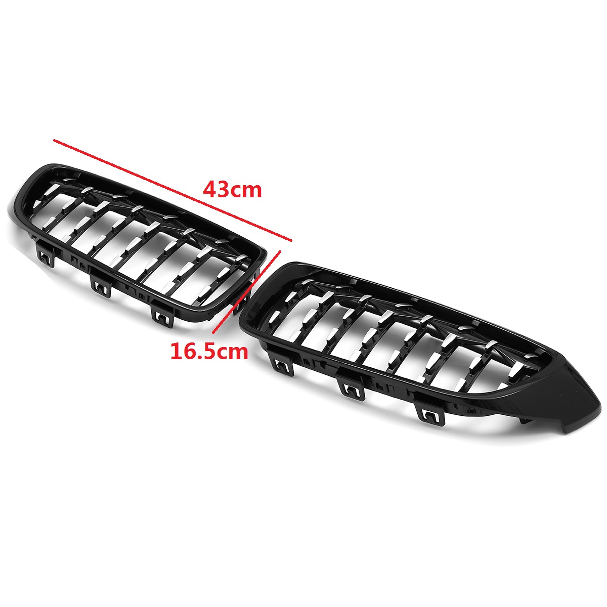 Front-Kidney-Grill-Grille-Diamond-BlackChrome-For-BMW-M4-F32-F33-F82-F83-1778835